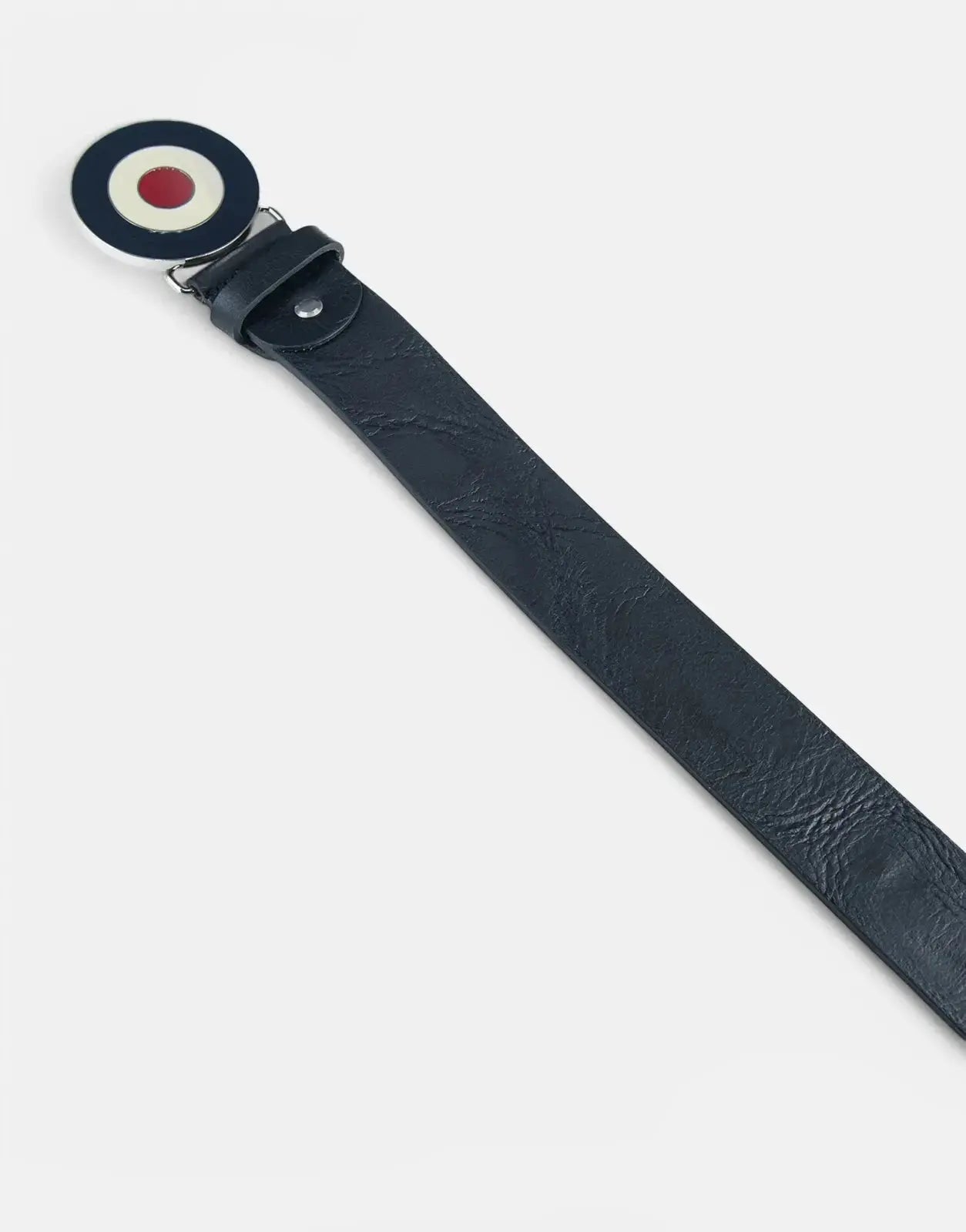 Ben Sherman Distressed Leather Target Buckle Black Belt - Subwear