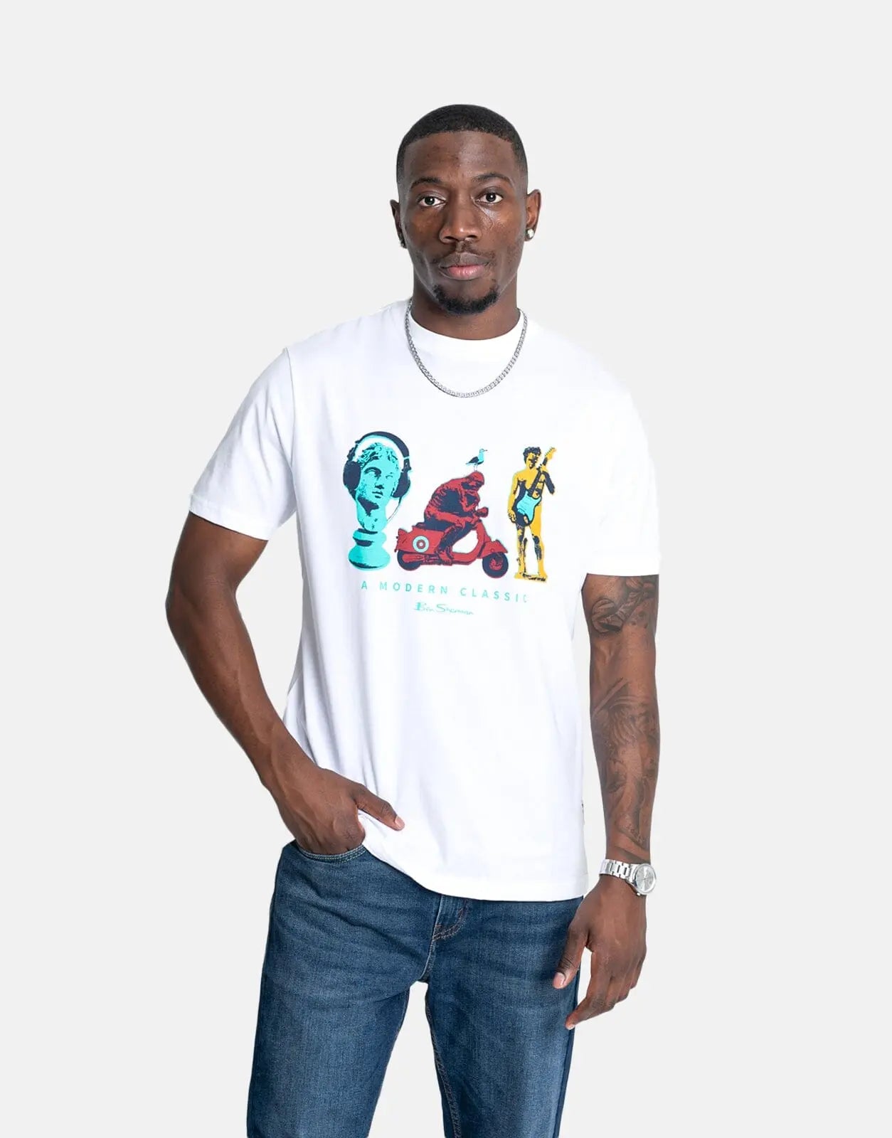 Ben Sherman Statue White T-Shirt - Subwear