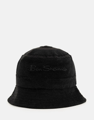 Ben Sherman Target Towelling Black Bucket Hat - Subwear