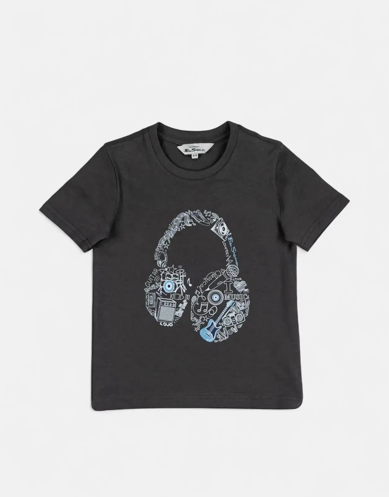 Ben Sherman Typography Headphones Charcoal T-Shirt - Subwear