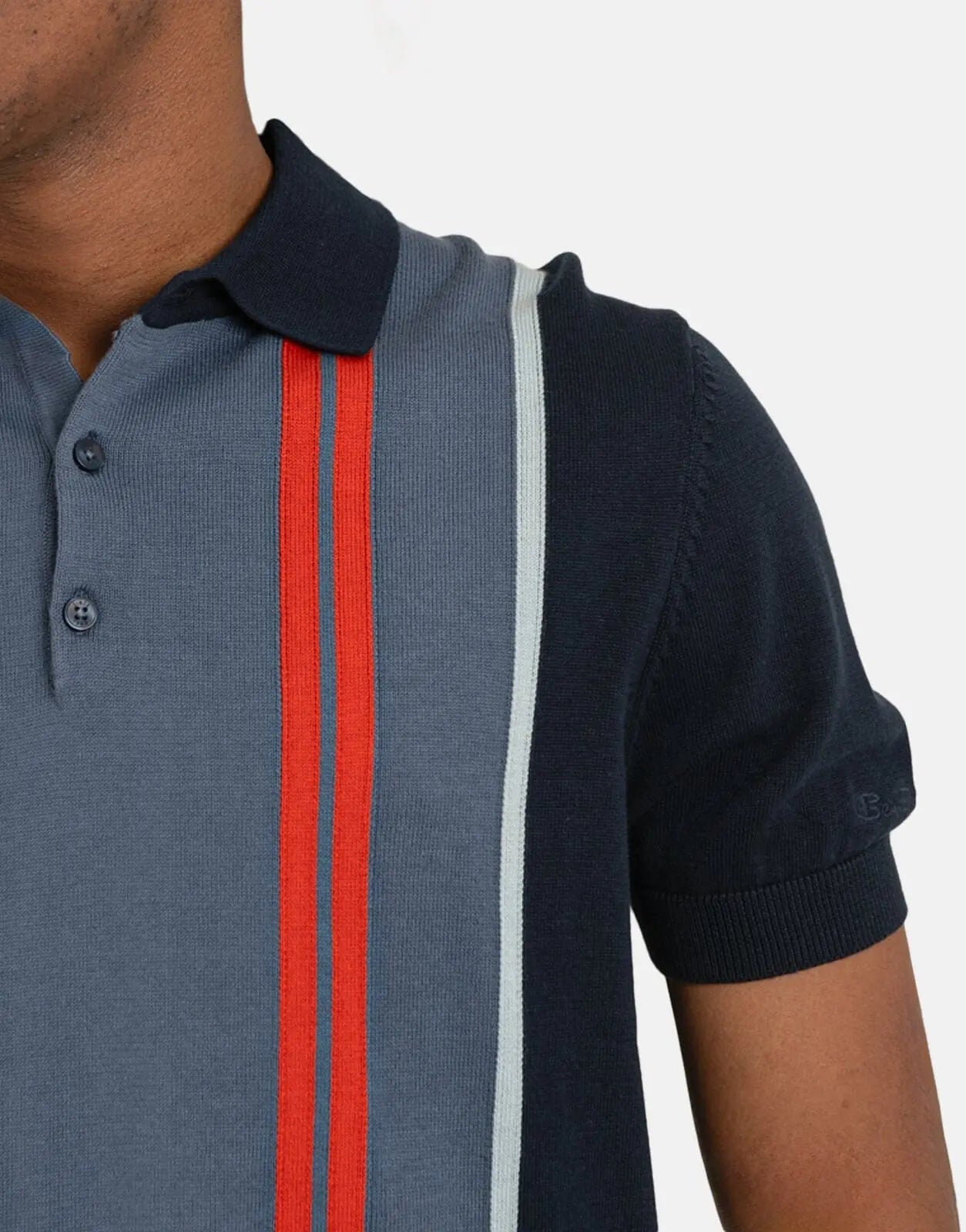 Ben Sherman Vertical Stripe Polo Shirt DKN - Subwear