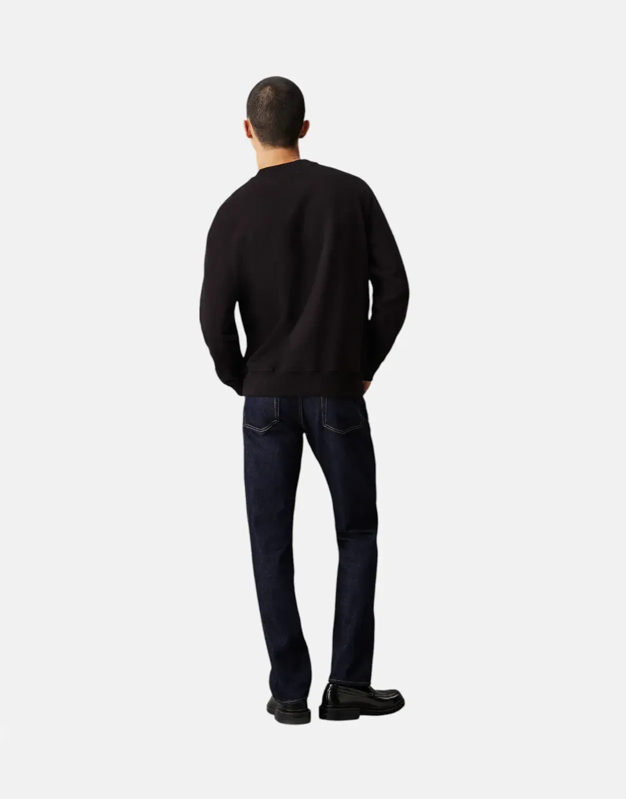 Calvin Klein Chenille Monologo Black Crew T-Shirt - Subwear