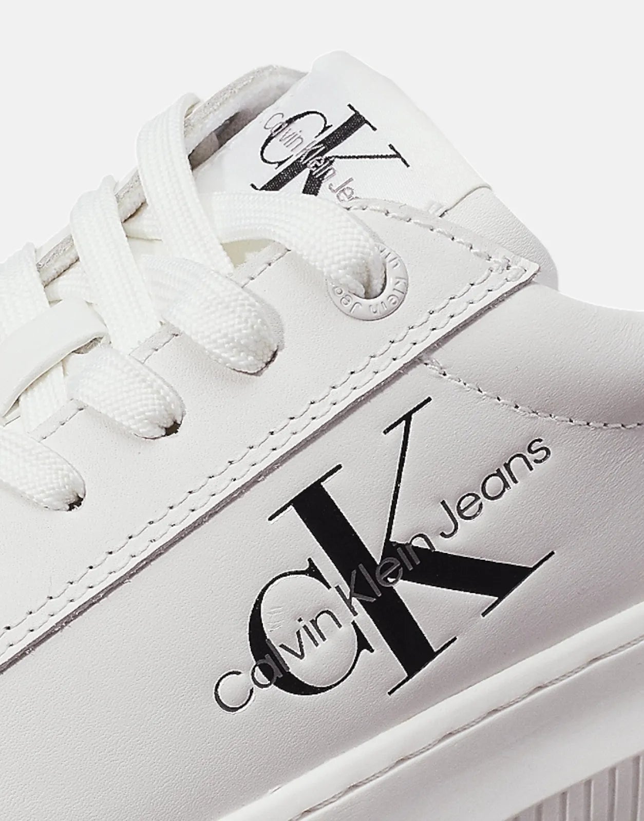 Calvin Klein Chunky Cupsole Laceup White Sneakers - Subwear