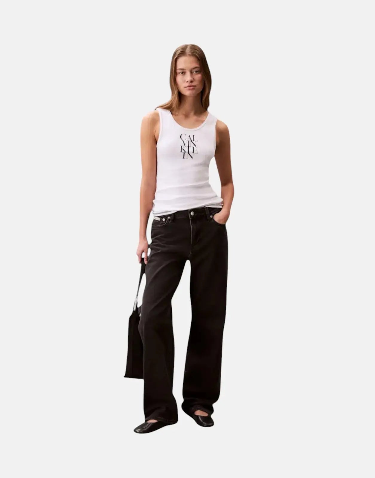 Calvin Klein Cotton Rib Solid White Tank Top - Subwear