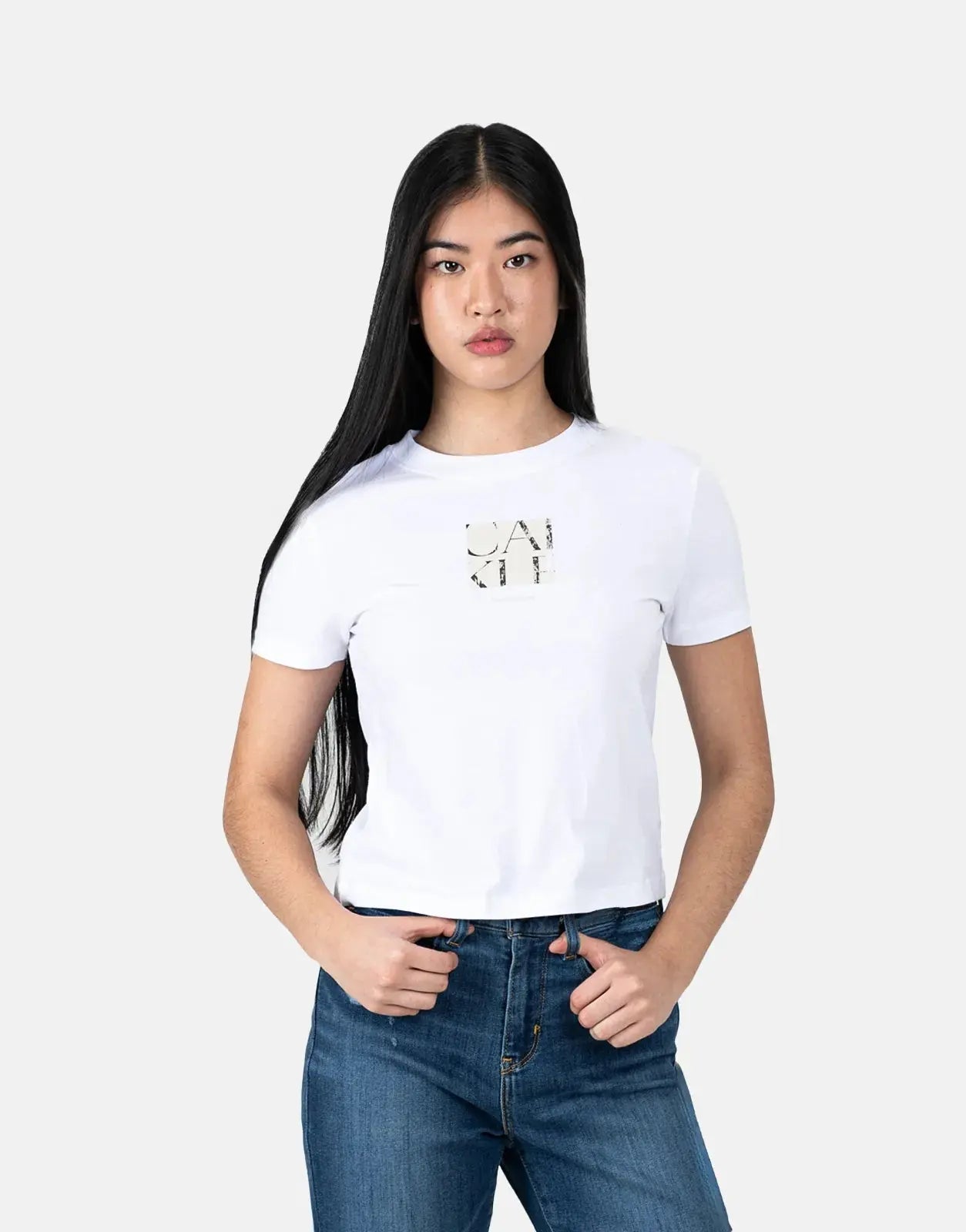 Calvin Klein Front Photo Graphic Baby White T-Shirt - Subwear