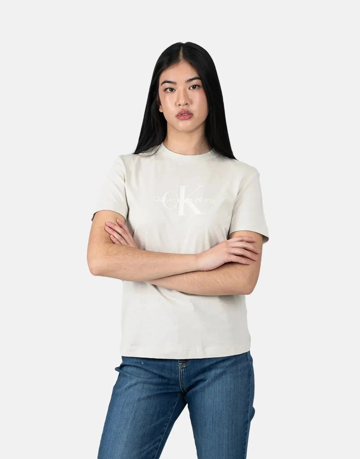 Calvin Klein Glossy Monologo Regular Lt Brown T-Shirt - Subwear