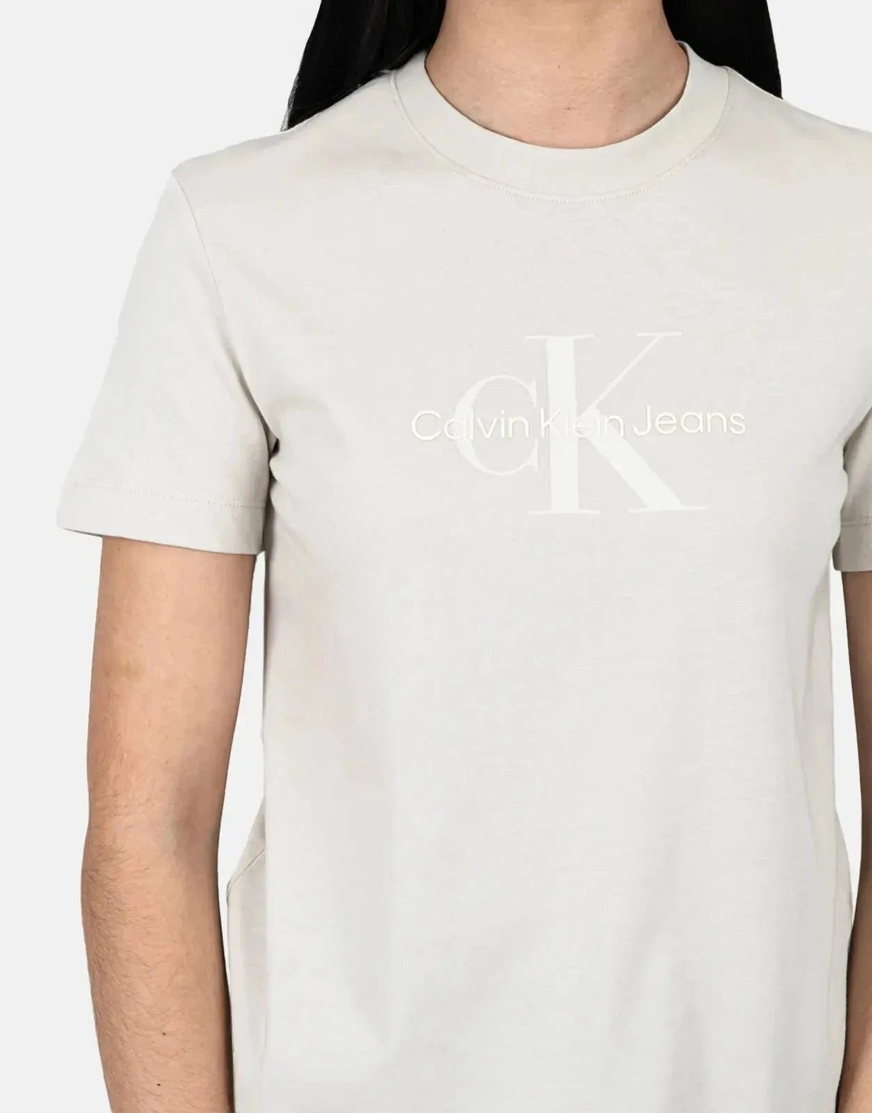 Calvin Klein Glossy Monologo Regular Lt Brown T-Shirt - Subwear