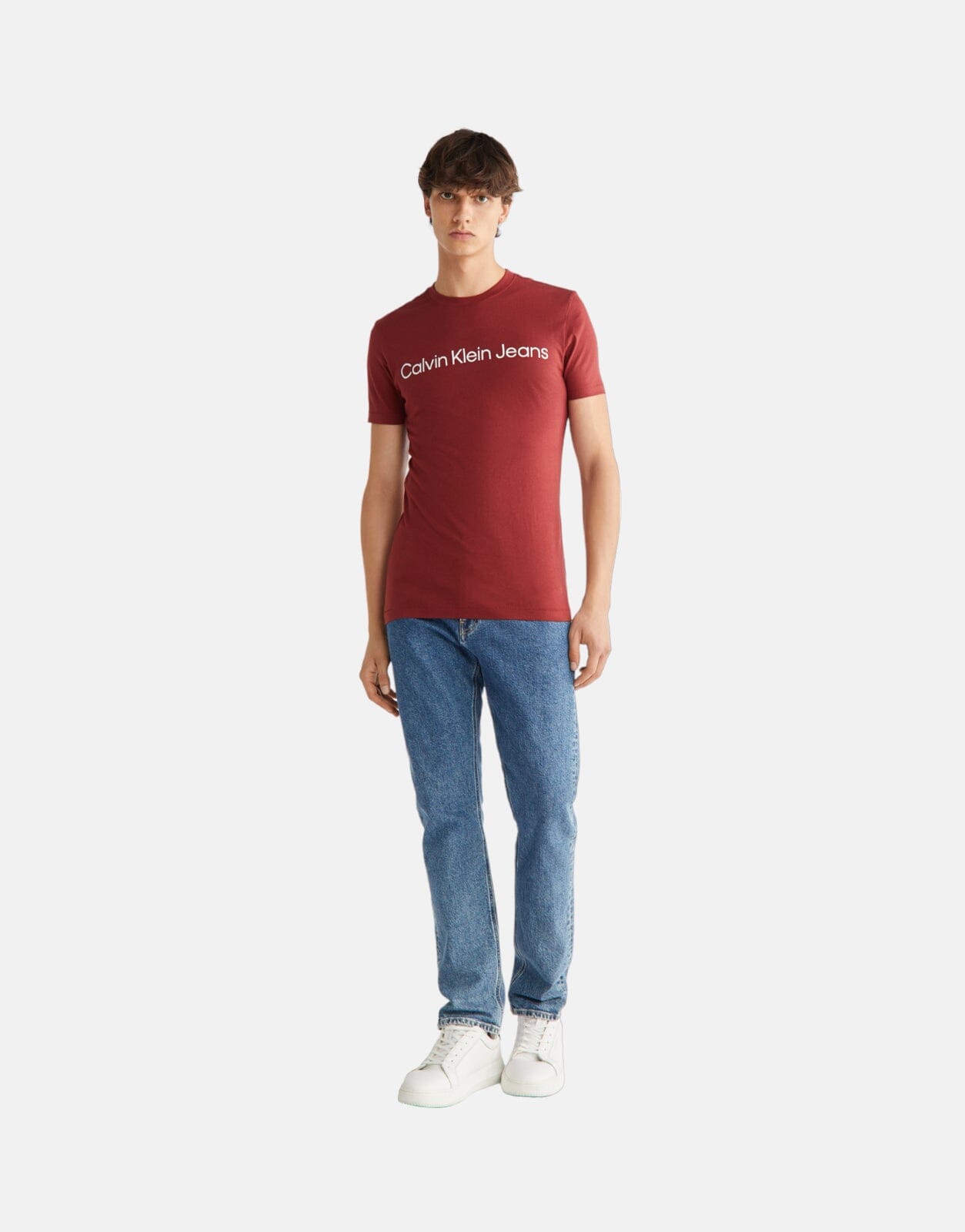 Calvin Klein Institutional Logo Slim Red T-Shirt - Subwear