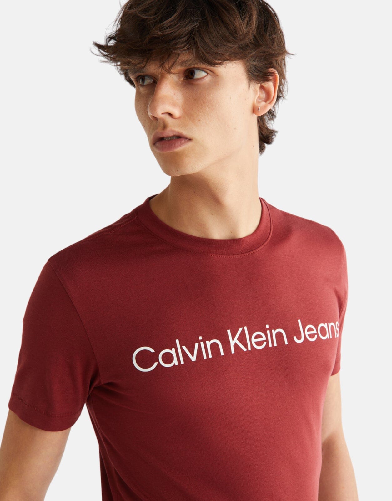 Calvin Klein Institutional Logo Slim Red T-Shirt - Subwear
