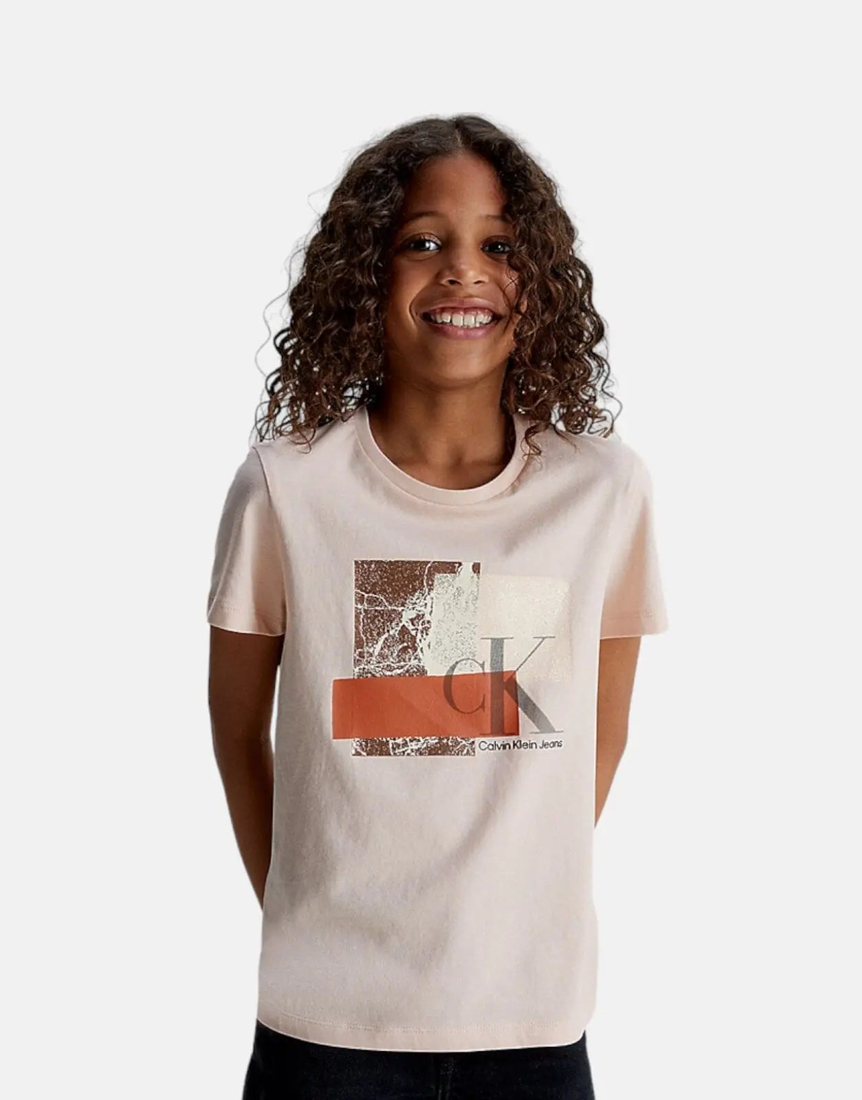 Calvin Klein Kids Layered Monogram Boxy Pink T-Shirt - Subwear
