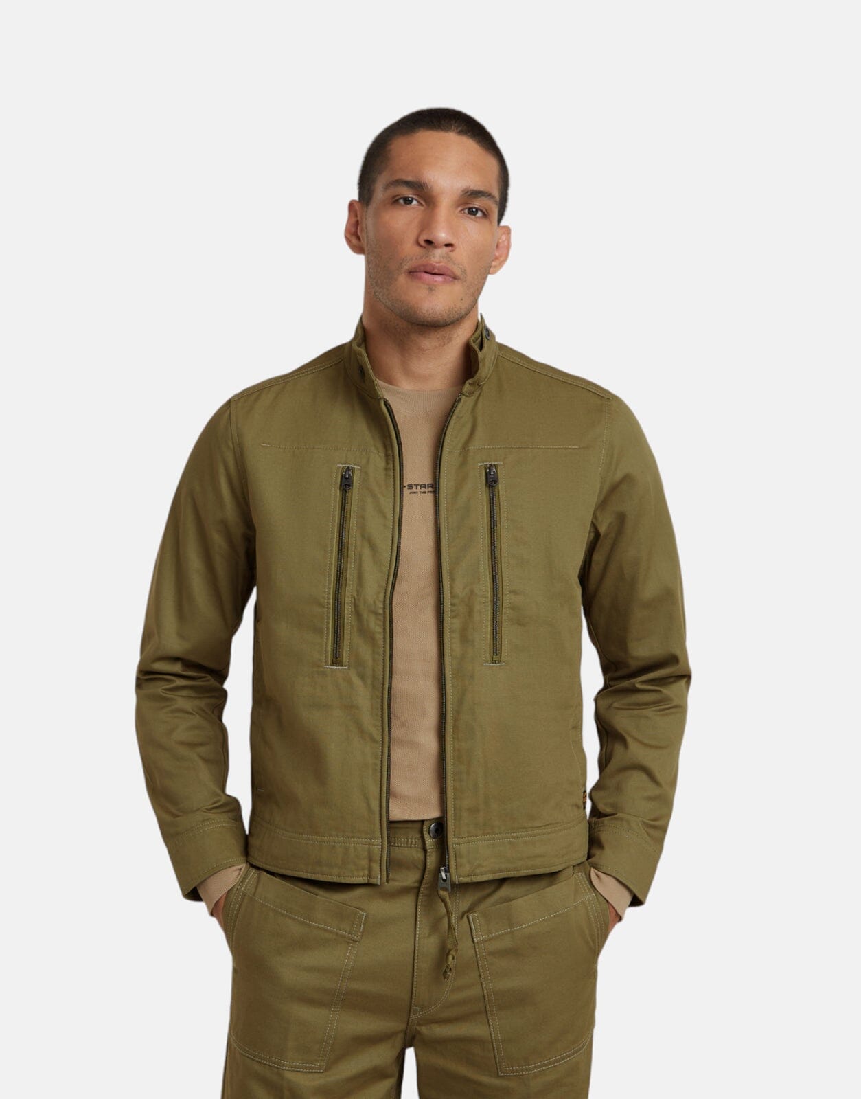 G Star RAW Lightweight Deck Jacket Smoke Olive