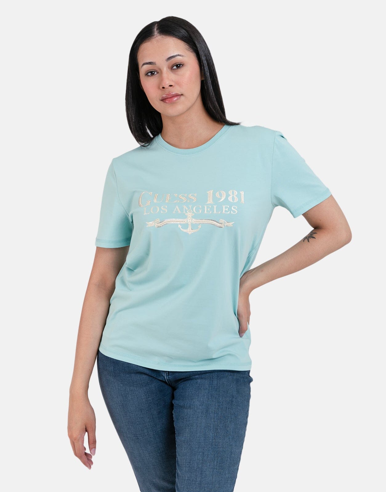 Guess 1981 Crew Neck Blue T Shirt