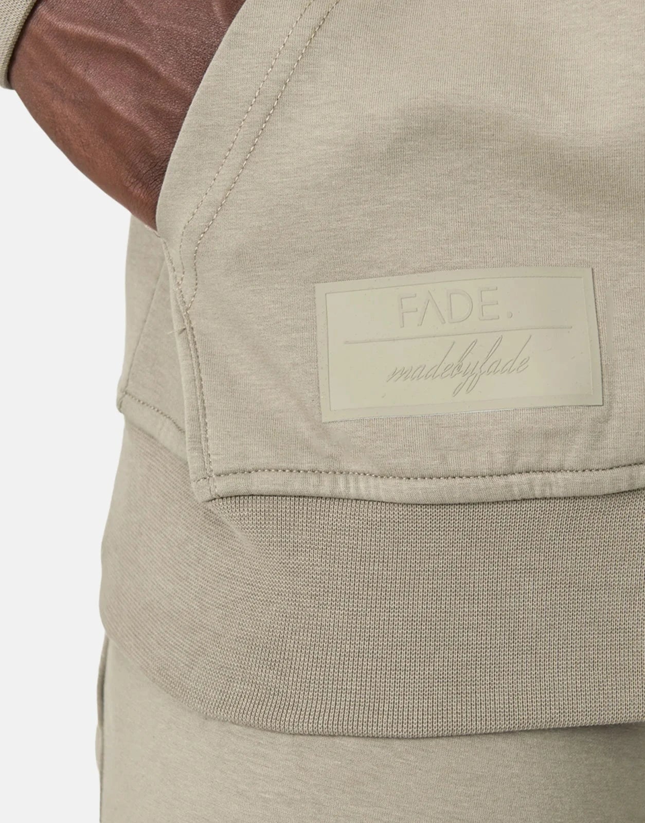 Fade Essential Zip Hooded Taupe Sweatshirt - Subwear