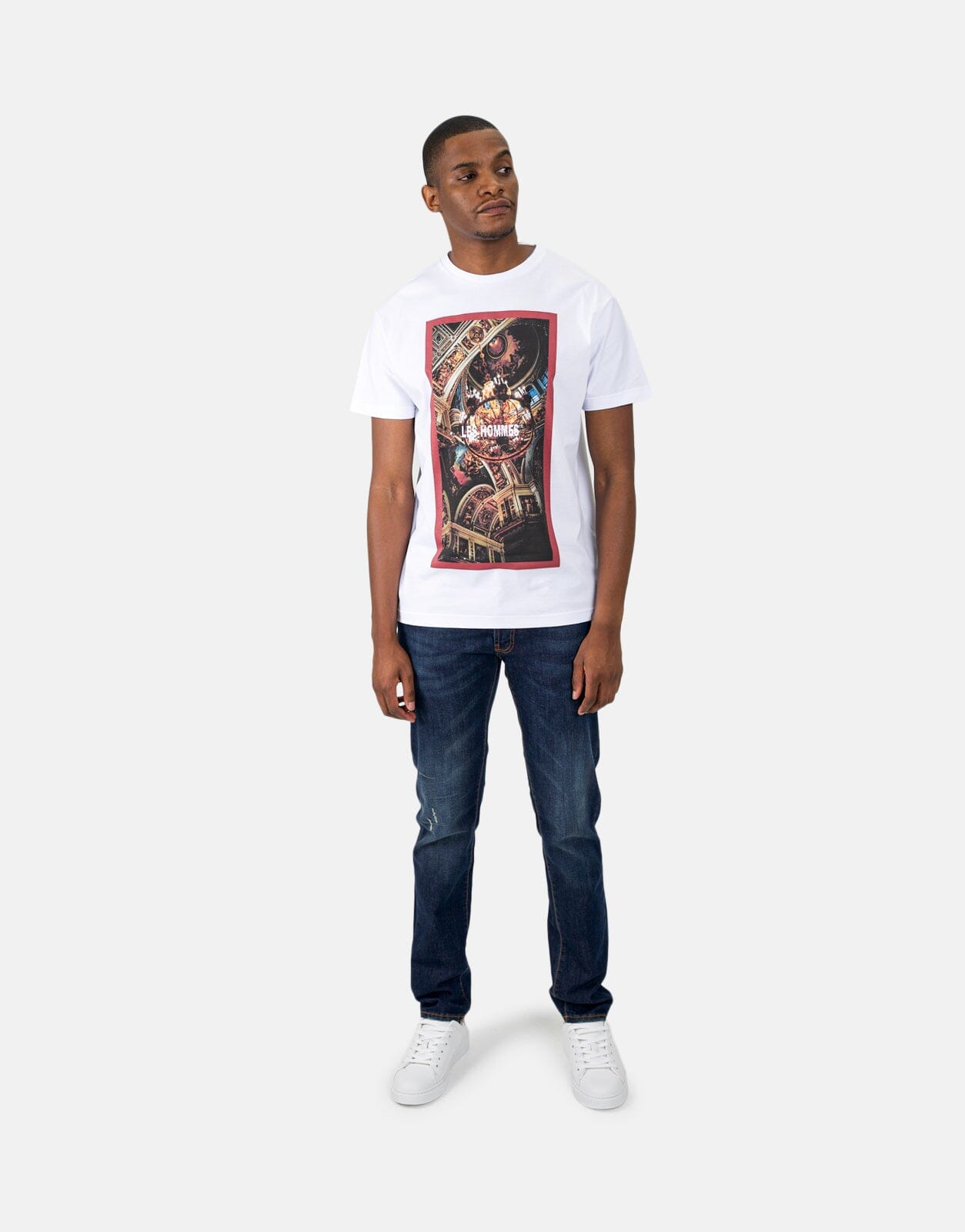 Les Hommes Digital Print Ceiling White T-Shirt - Subwear