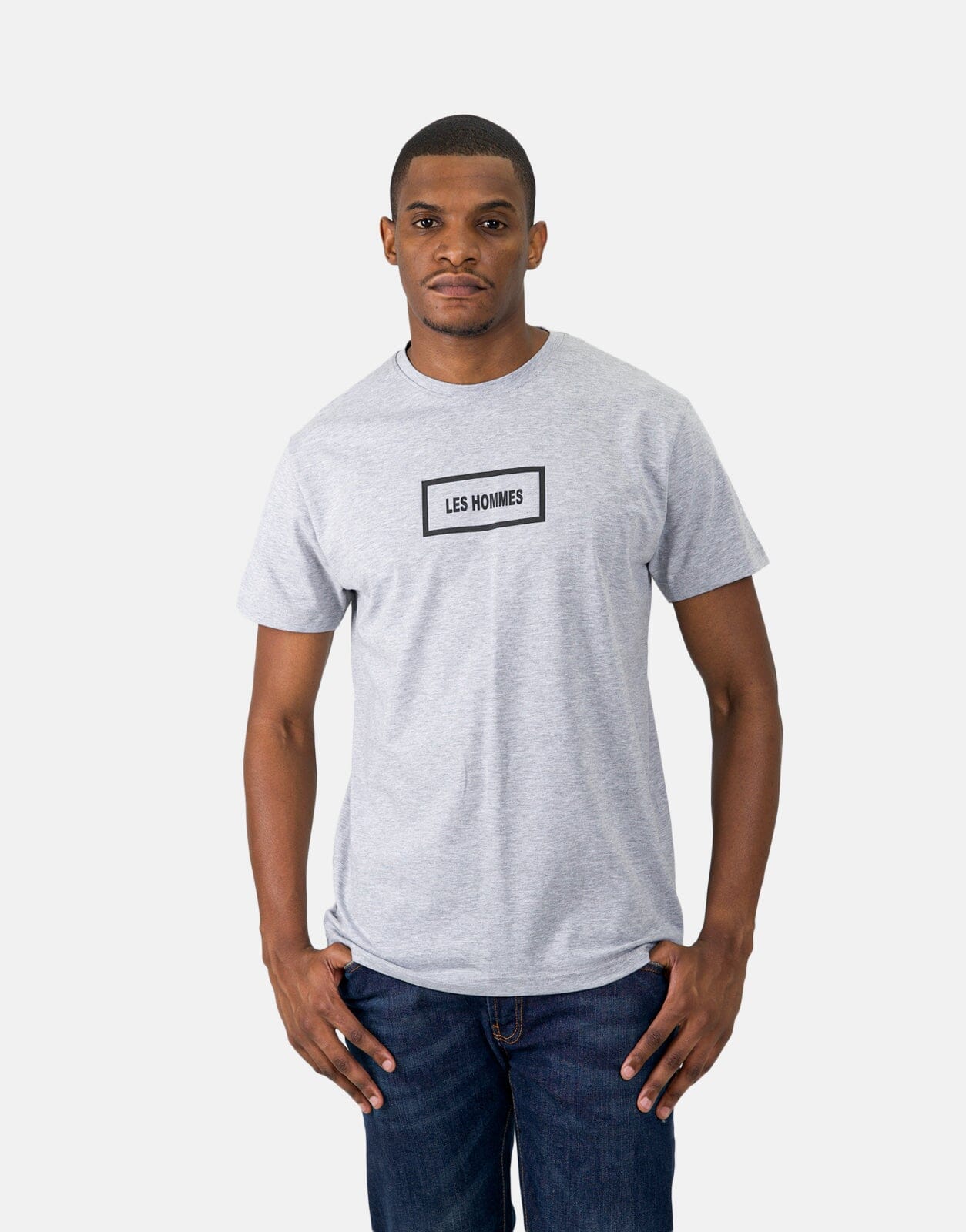 Les Hommes Box Print Grey T-Shirt - Subwear