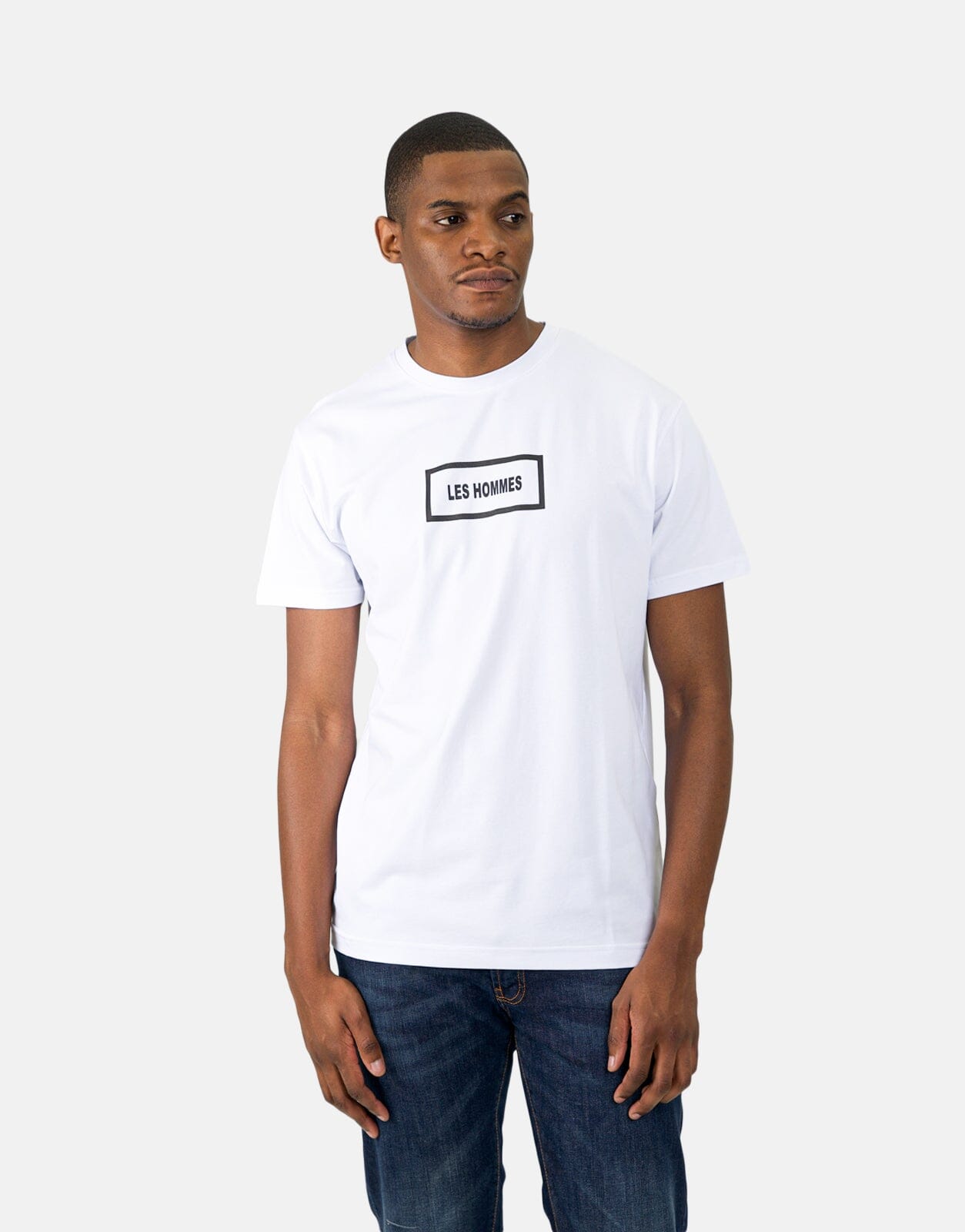 Les Hommes Box Print White T-Shirt - Subwear