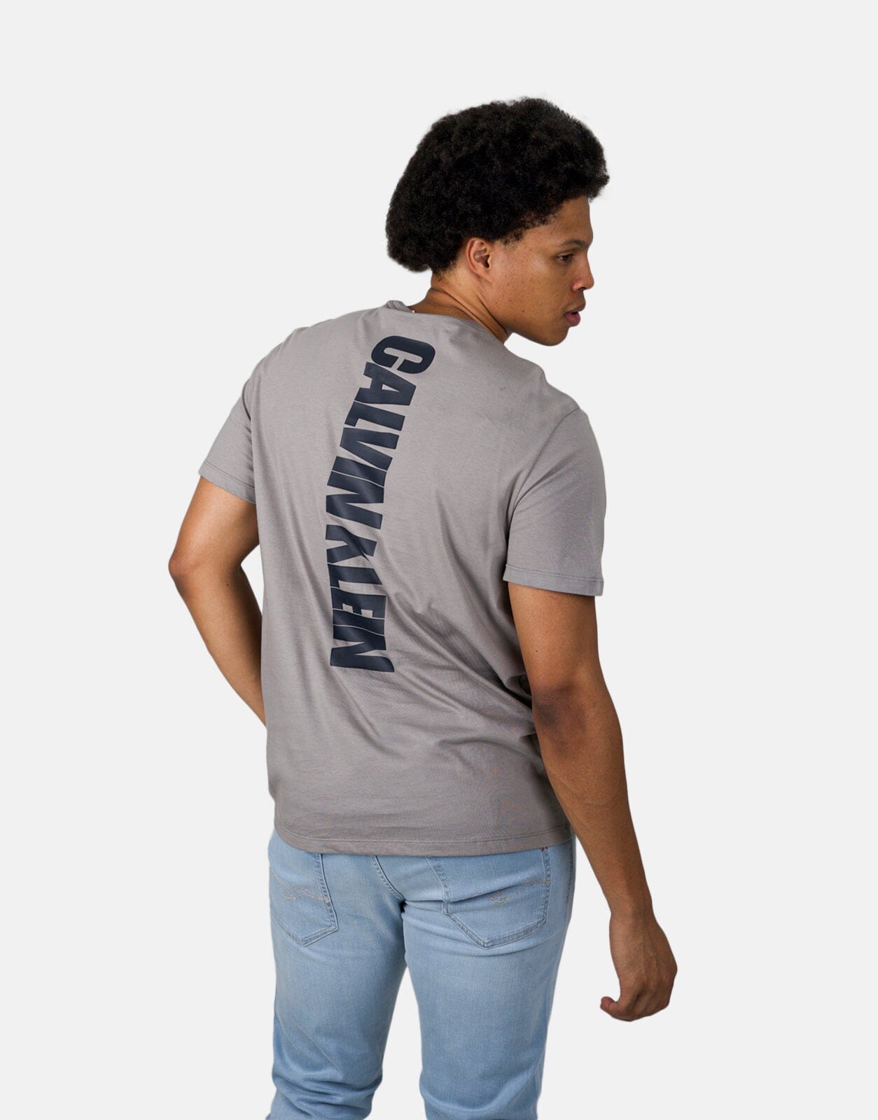 Calvin Klein 30s EU Word Stretch Graphic Grey T-Shirt - Subwear