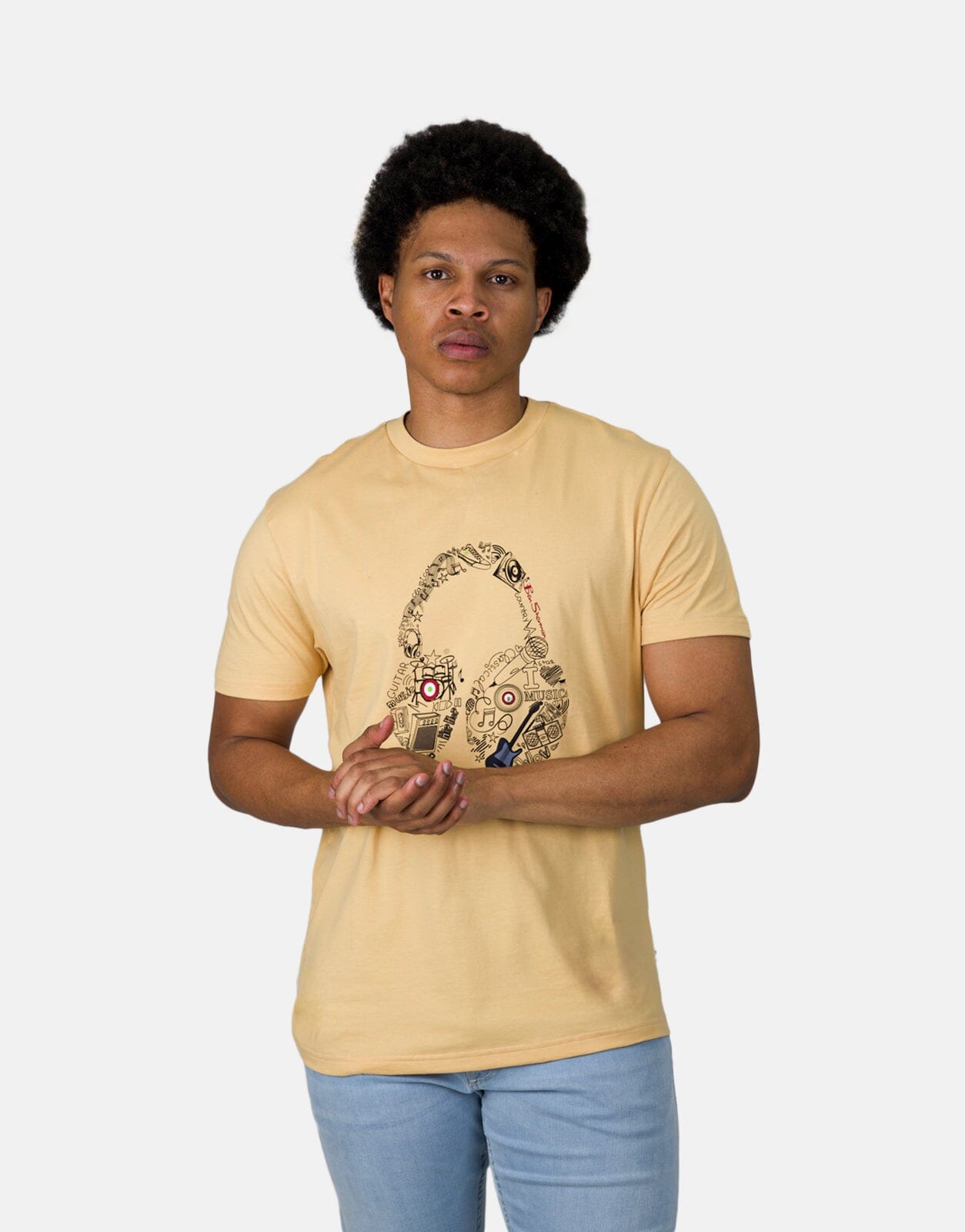 Ben Sherman Typography Headphones New Wheat T-Shirt - Subwear