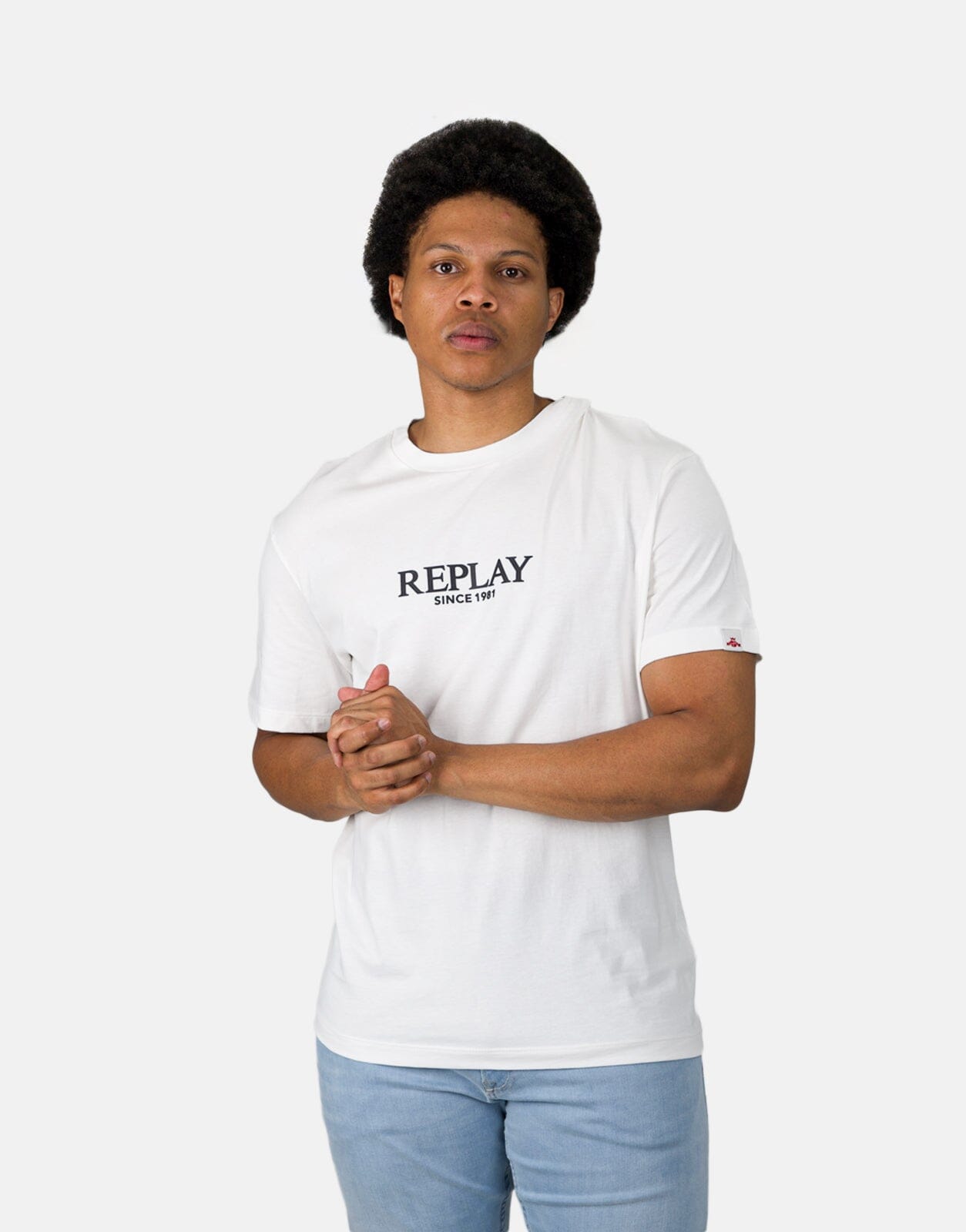 Replay Center Logo Print White T-Shirt - Subwear