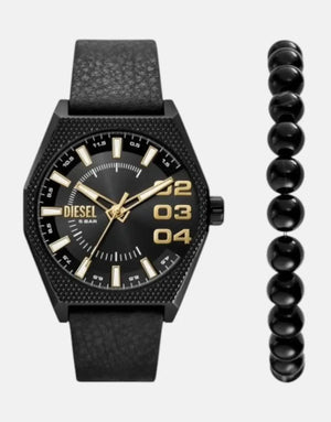 Diesel Scraper Black Watch & Bracelet Set - Subwear