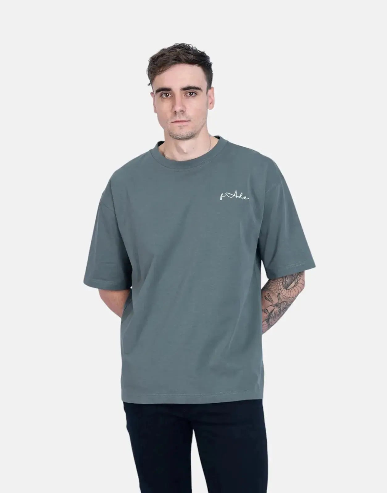 Fade Signature Boxy Green T-Shirt - Subwear