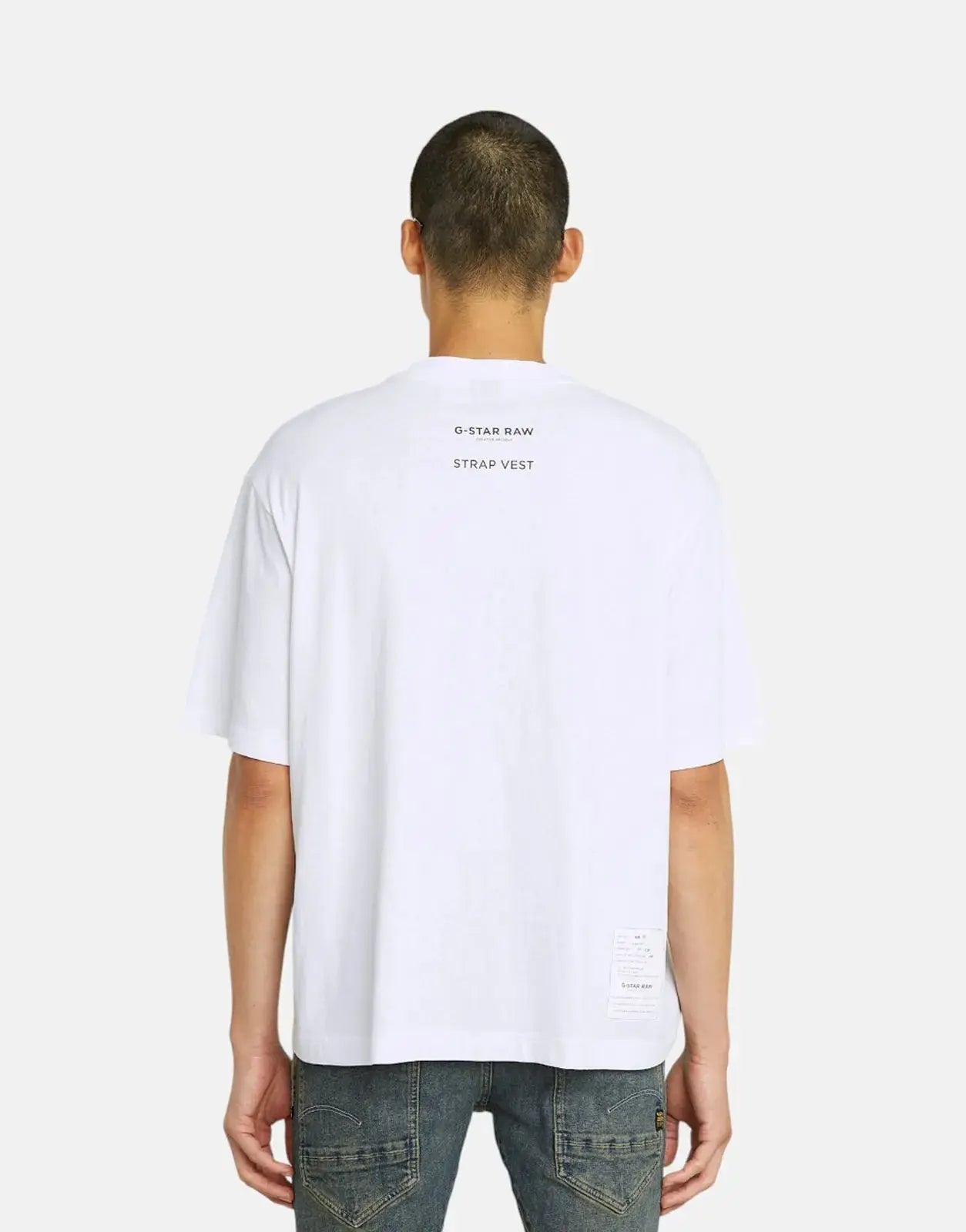 G-Star RAW Archive Print Boxy White Strap T-Shirt - Subwear