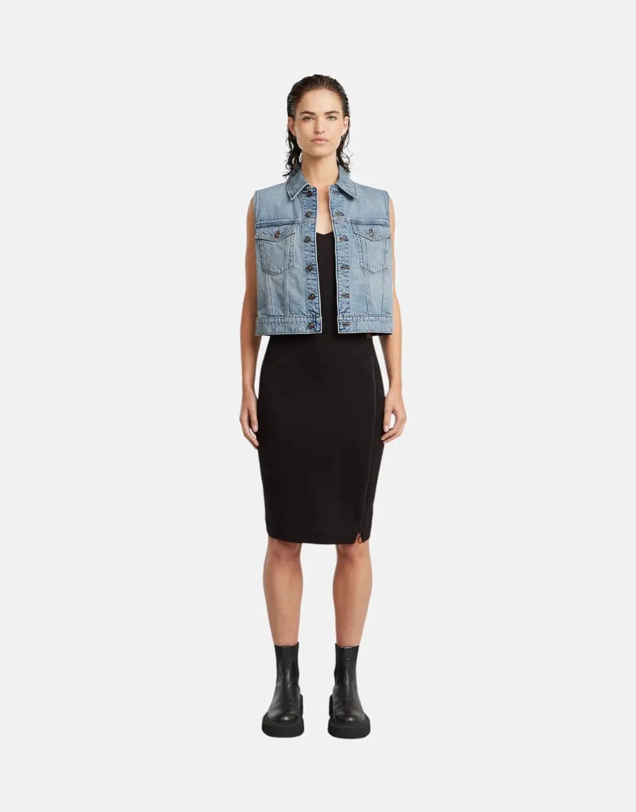 G-Star RAW Asymmetric Zip Black Dress - Subwear