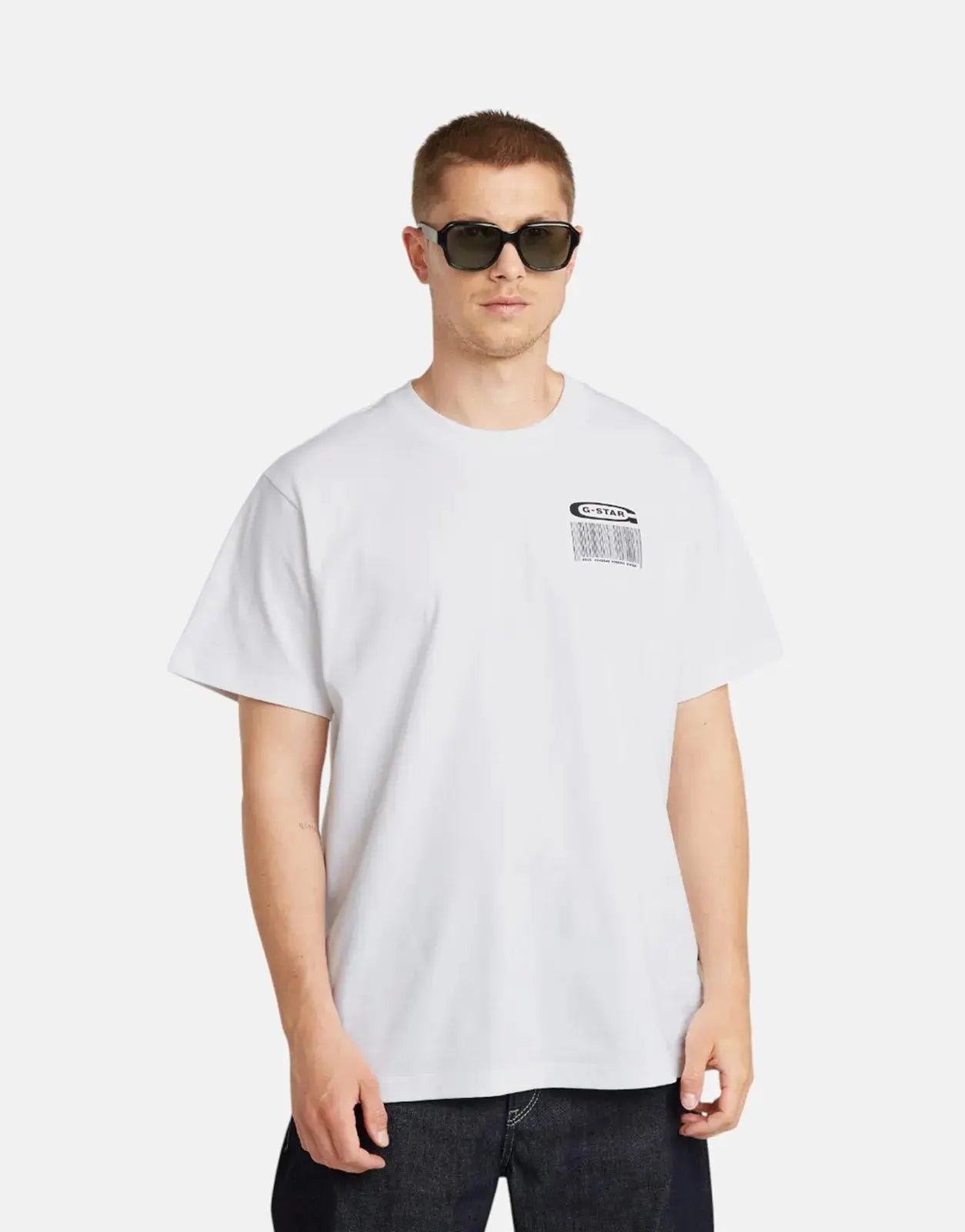 G-Star RAW Barcode Back Loose T-Shirt White - Subwear