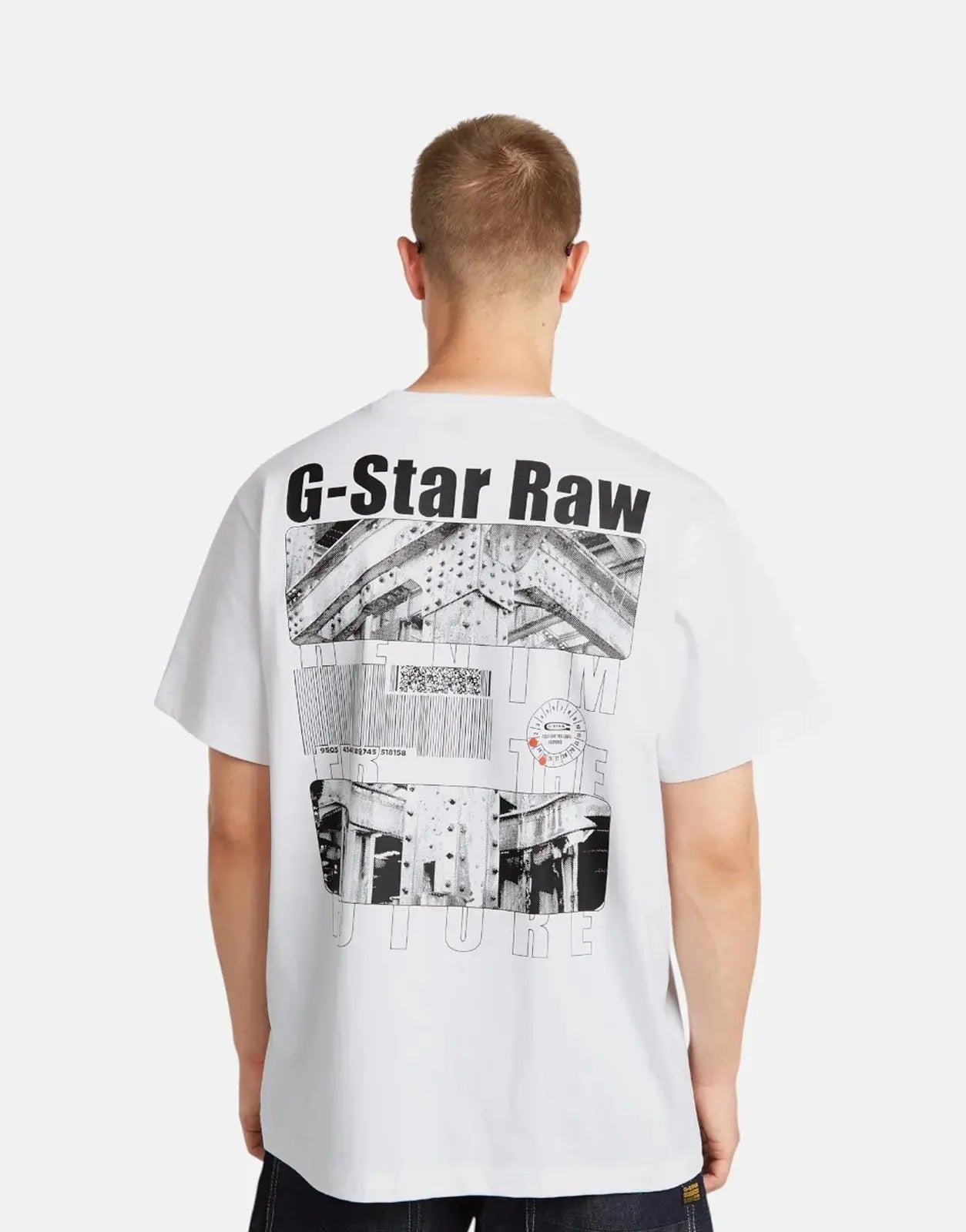 G-Star RAW Barcode Back Loose T-Shirt White - Subwear