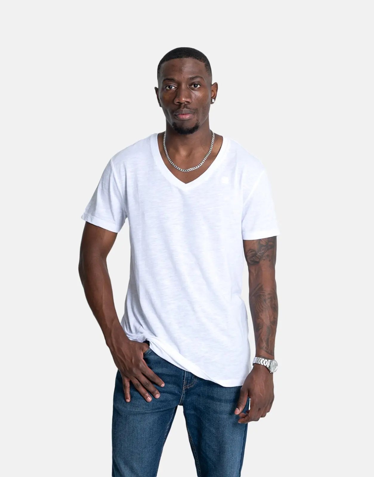 G-Star RAW Base V-Neck White 2 Pack T-Shirt - Subwear