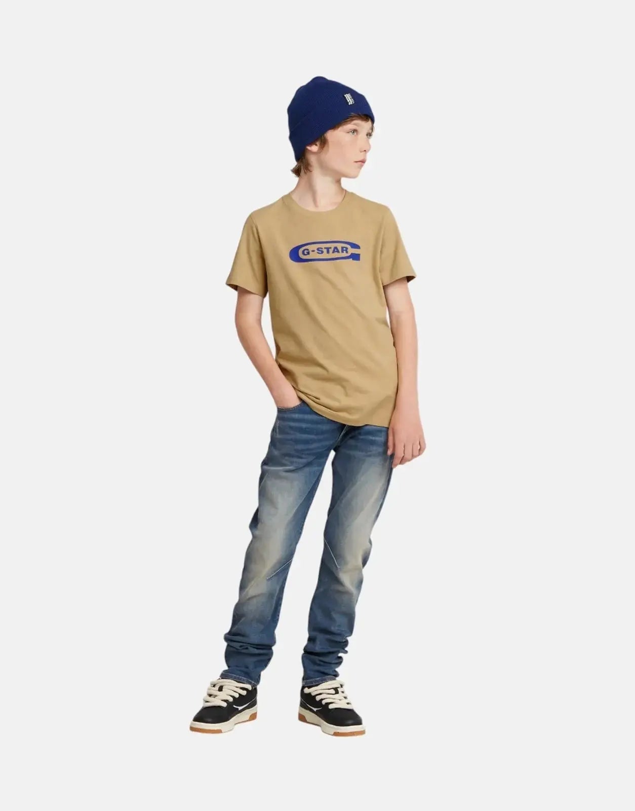 G-Star RAW Boys Regular Cream T-Shirt - Subwear