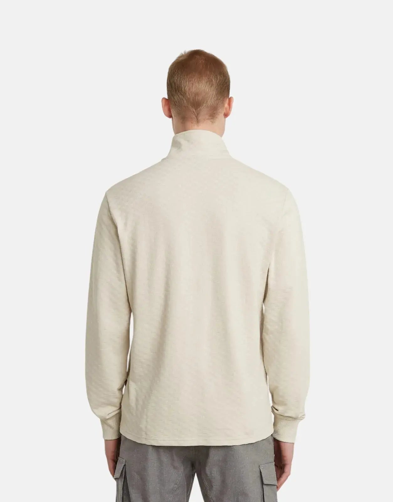 G-Star RAW Checquard Tweeter Half Zip Whitebait Sweatshirt - Subwear