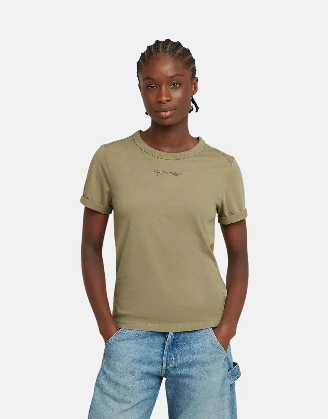 G-Star RAW Embro G-Script Logo Ensis Green Top - Subwear
