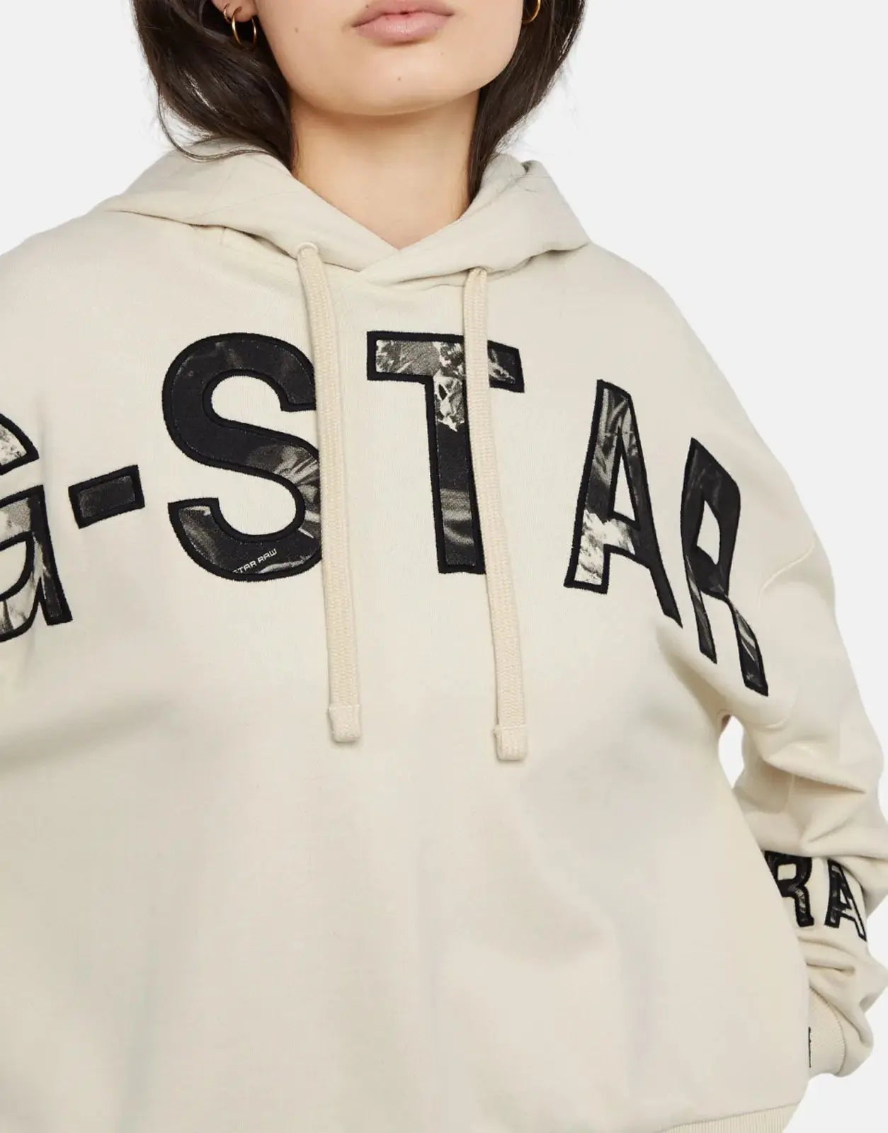 G-Star RAW Embro Print Oversized Hoodie Chalk - Subwear