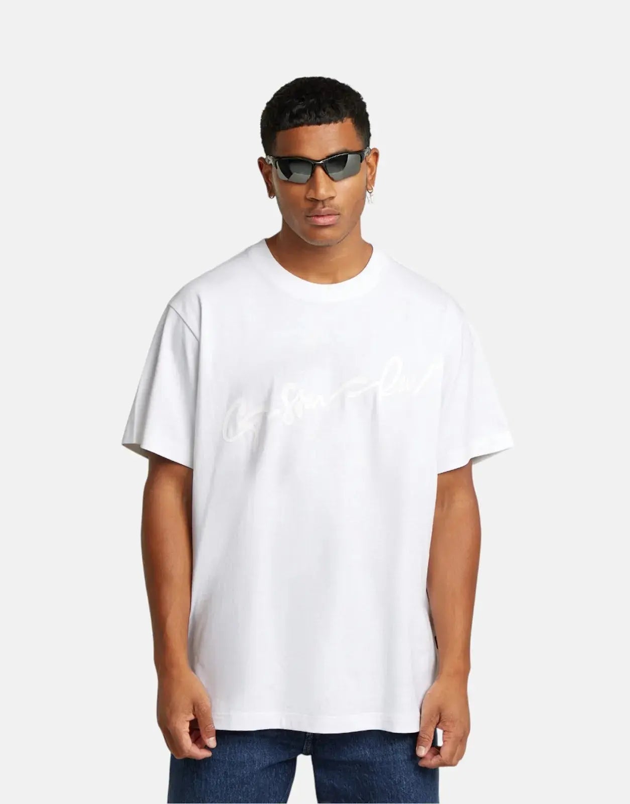 G-Star RAW Flock G-Script Loose White T-Shirt - Subwear