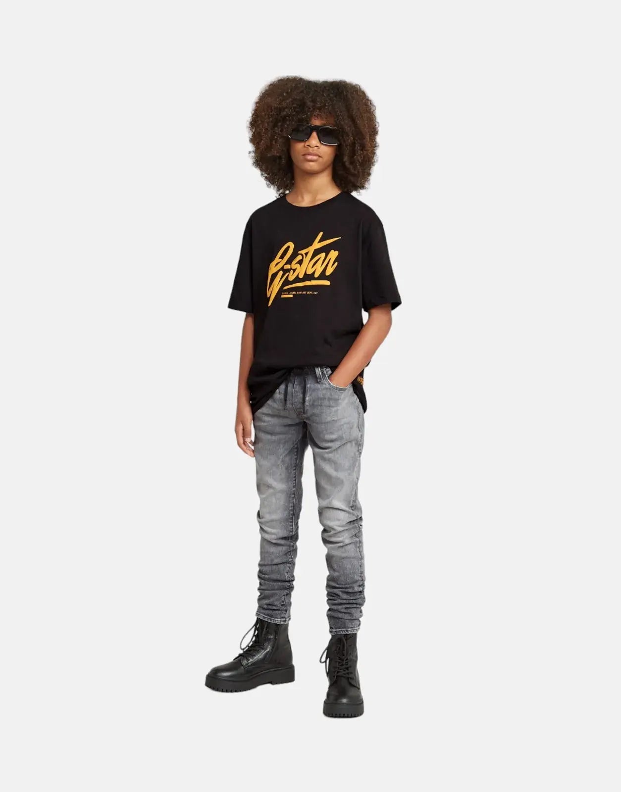 G-Star RAW Kids 3301 Slim Pull-Up Jeans Faded Grey - Subwear
