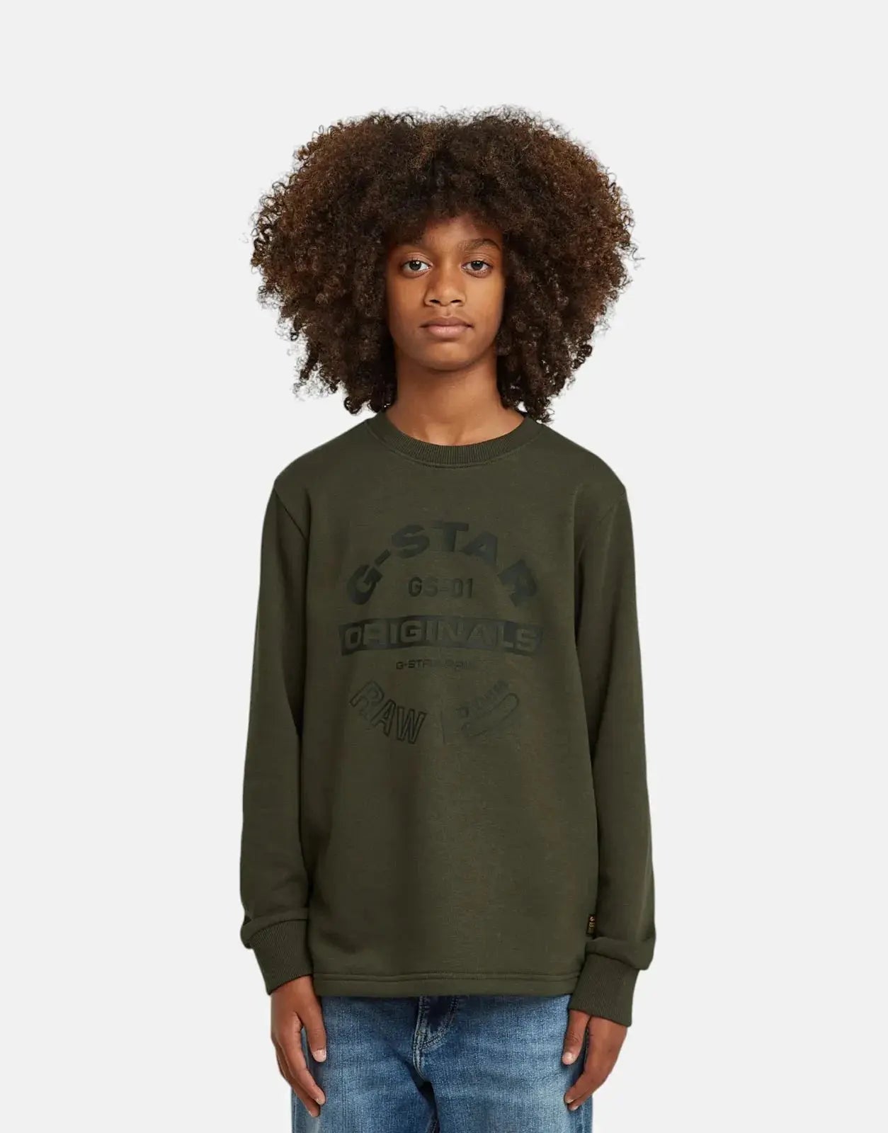 G-Star RAW Kids Crew Unbrushed Grey Sweatshirt - Subwear