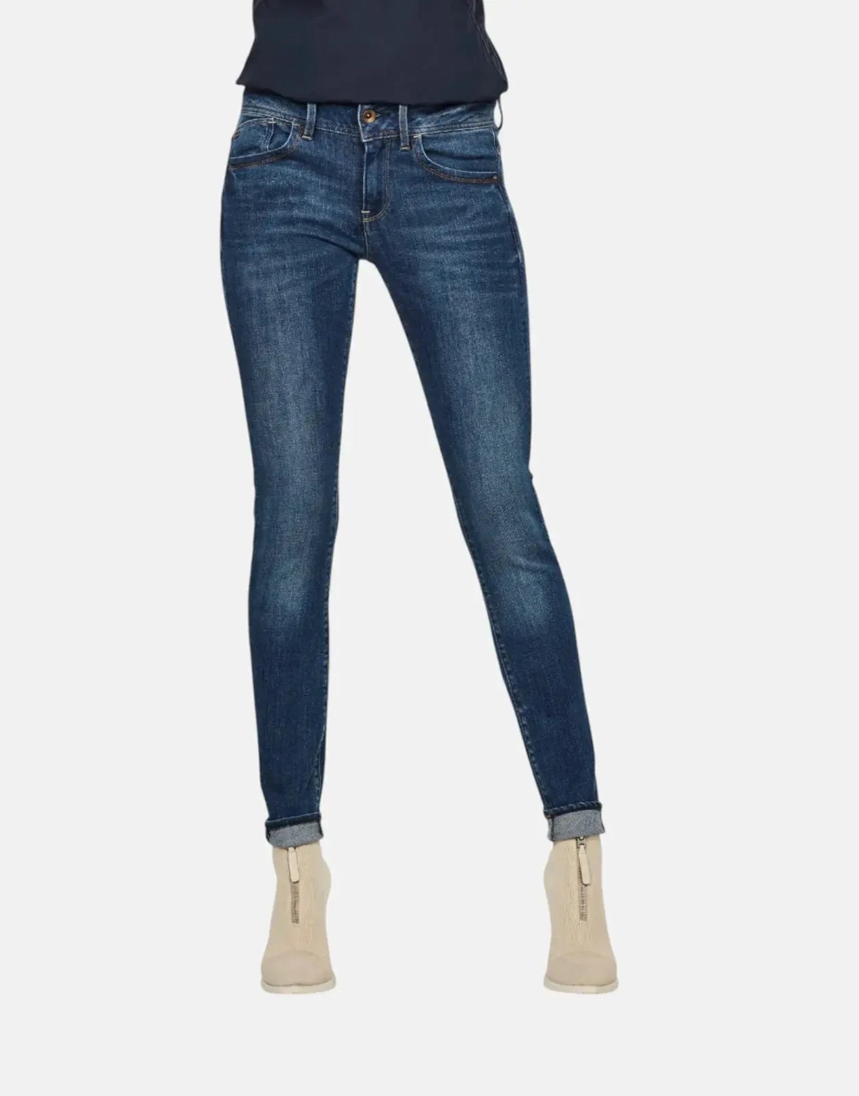 G-Star RAW Lynn Mid Skinny Medium Aged Blue Jeans - Subwear