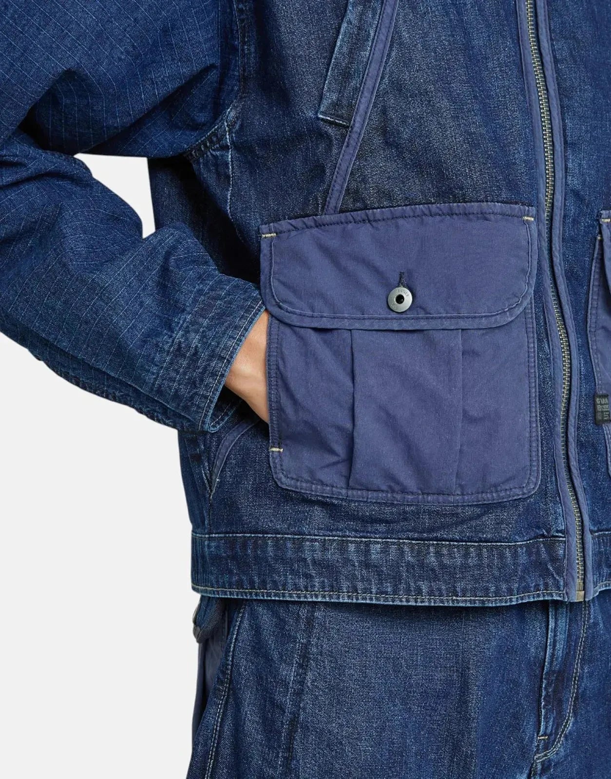 G-Star RAW Mixed Coach Zip Jacket Faded Indigo - Subwear