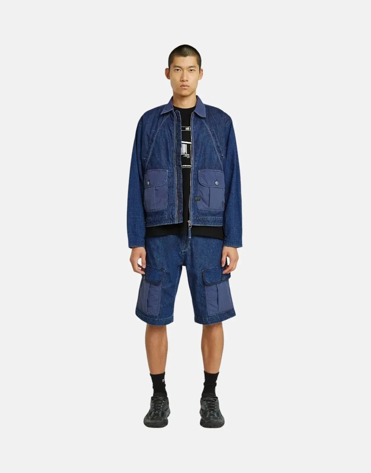 G-Star RAW Mixed Coach Zip Jacket Faded Indigo - Subwear