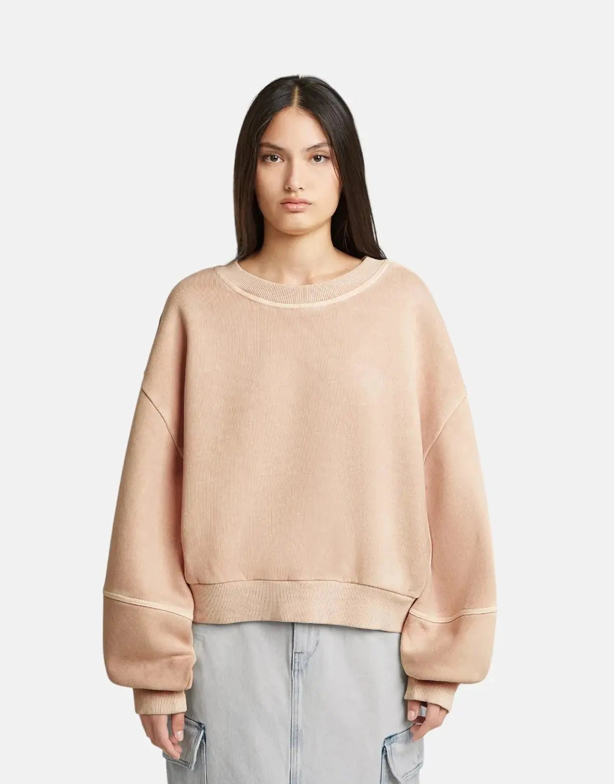 G-Star RAW Overdyed Oversized Liquid Pink Sweatshirt - Subwear