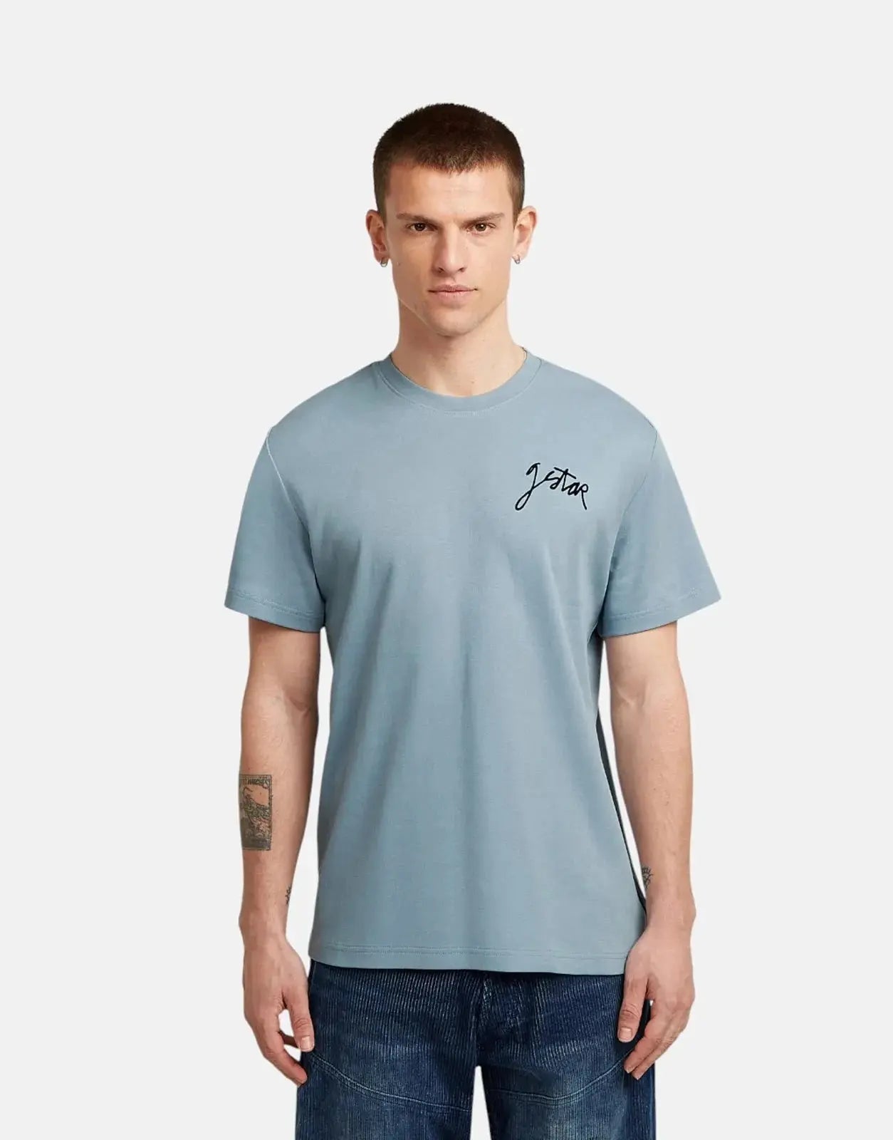 G-Star RAW Script Ash Blue T-Shirt - Subwear