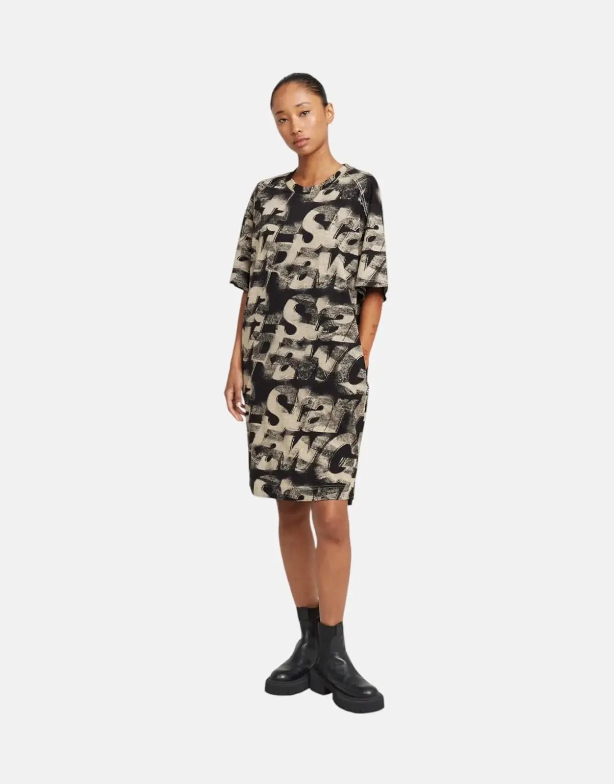 G-Star RAW Sprayed Letters Loose Dress ChalkSL - Subwear