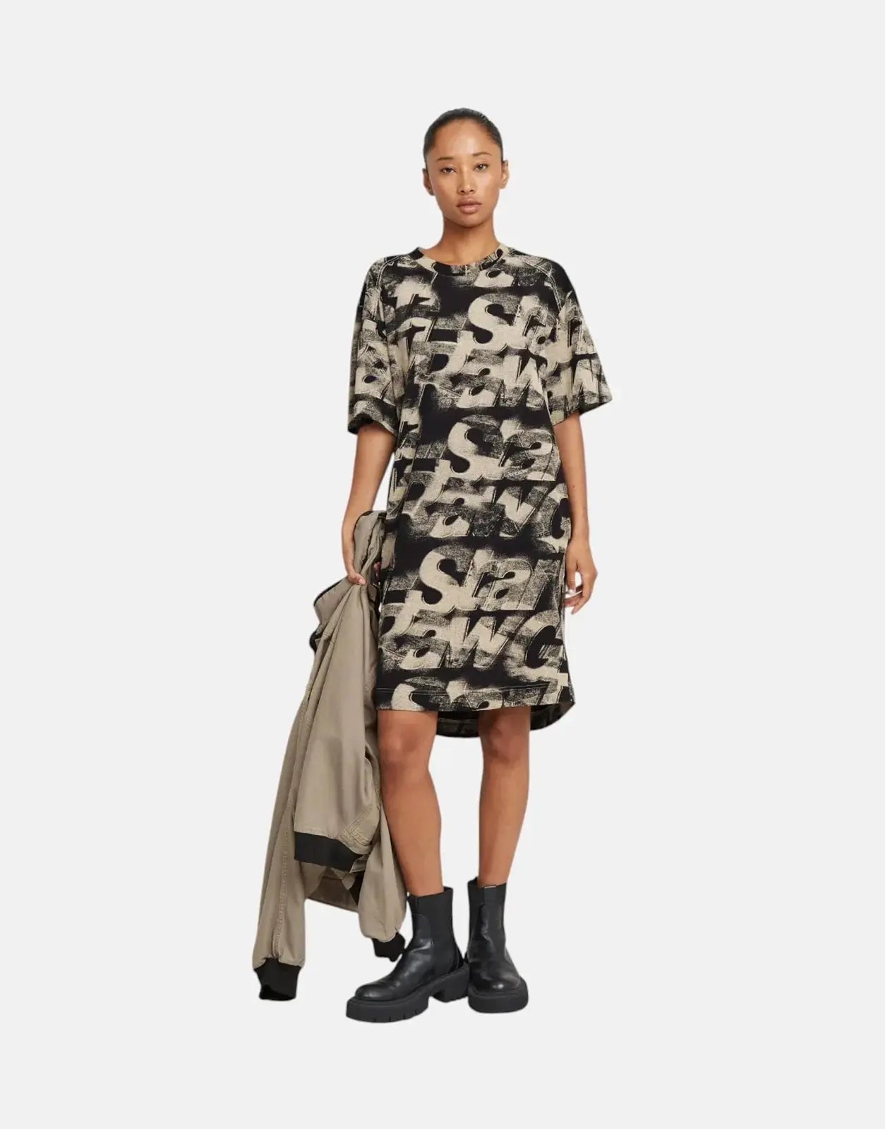 G-Star RAW Sprayed Letters Loose Dress ChalkSL - Subwear
