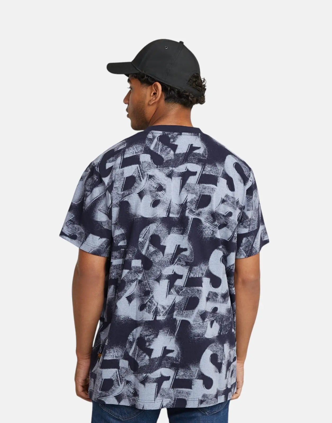 G-Star RAW Sprayed Letters Loose Osaka Blue T-Shirt - Subwear