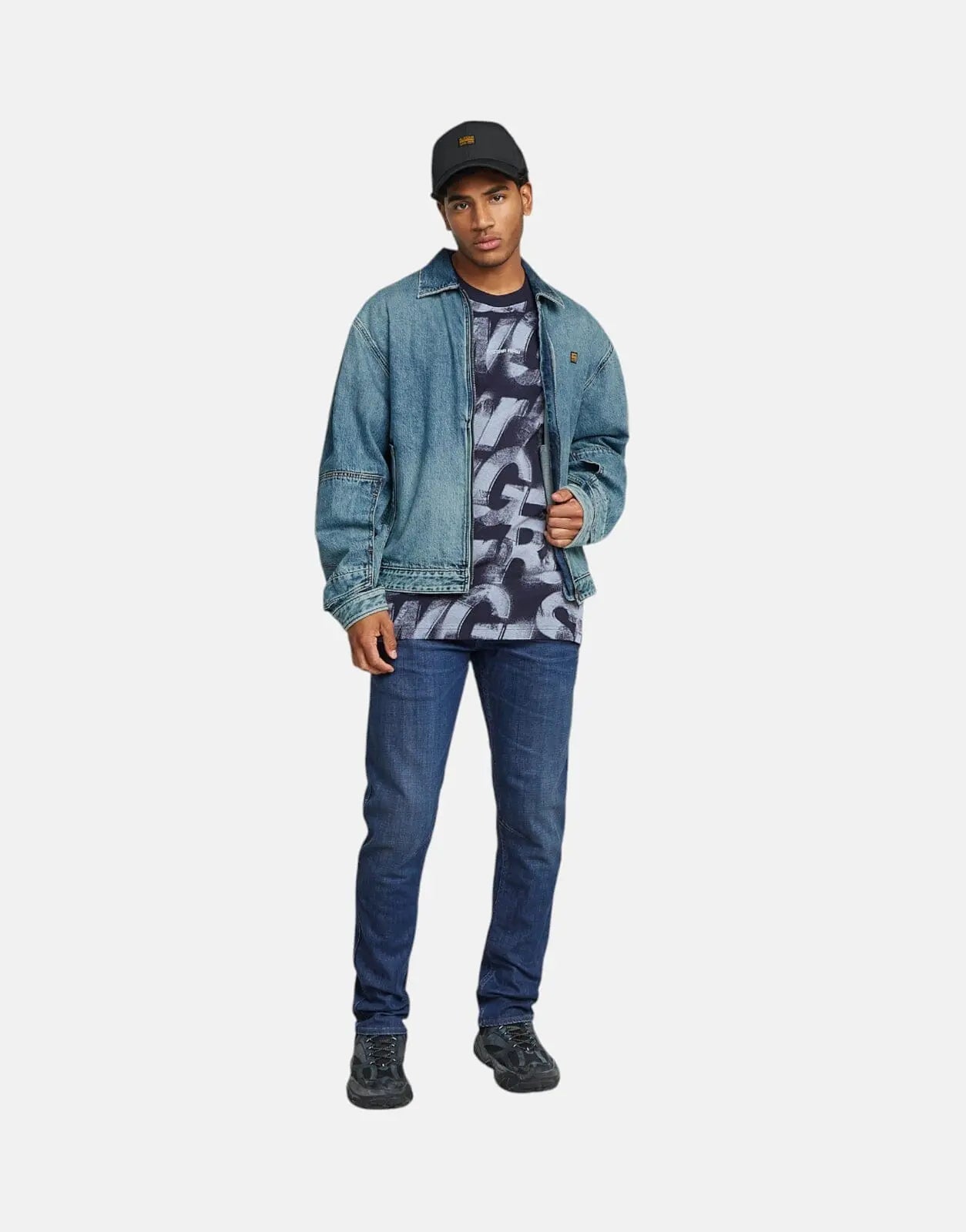 G-Star RAW Sprayed Letters Loose Osaka Blue T-Shirt - Subwear