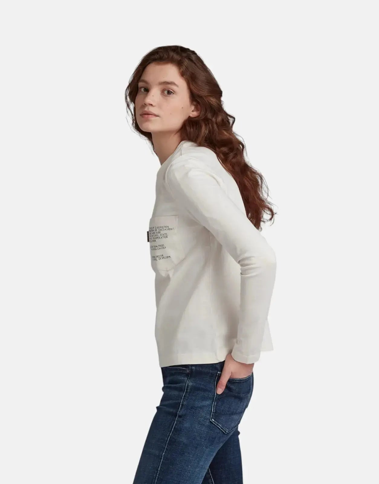 G-Star RAW Text Pocket Loose Milk Top - Subwear