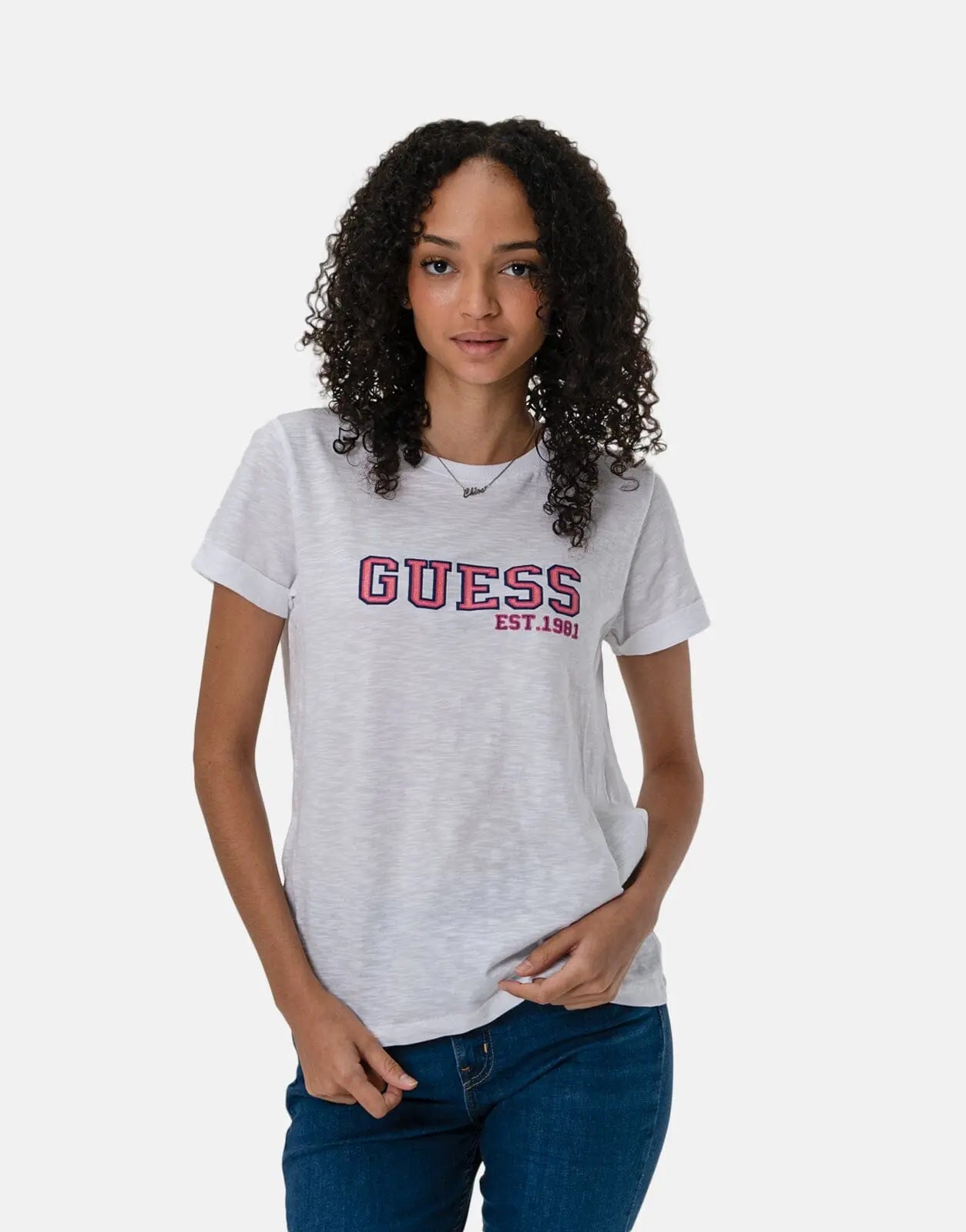 Guess College T-Shirt White - Subwear