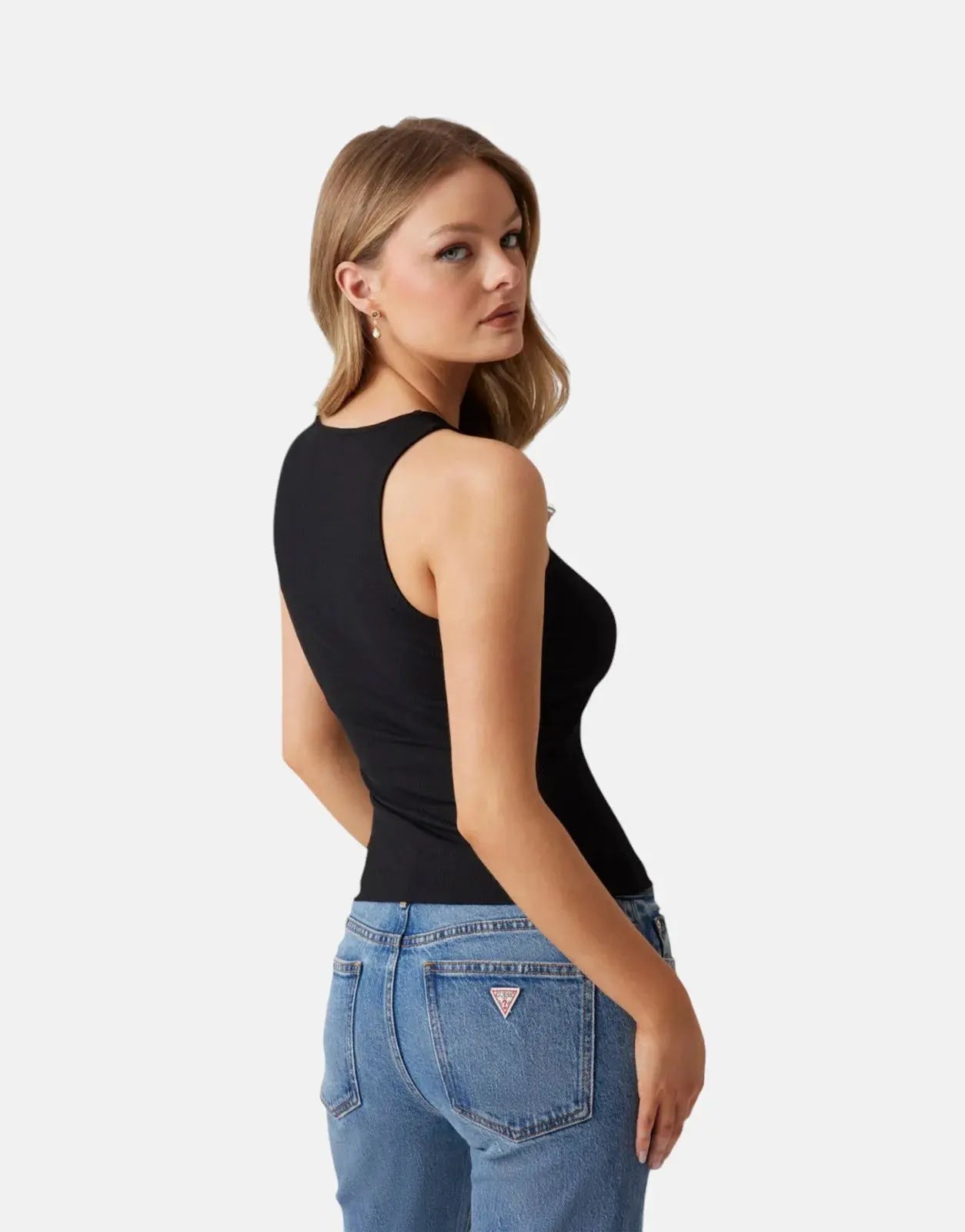 Guess Guendalina Black Round Neck Top - Subwear