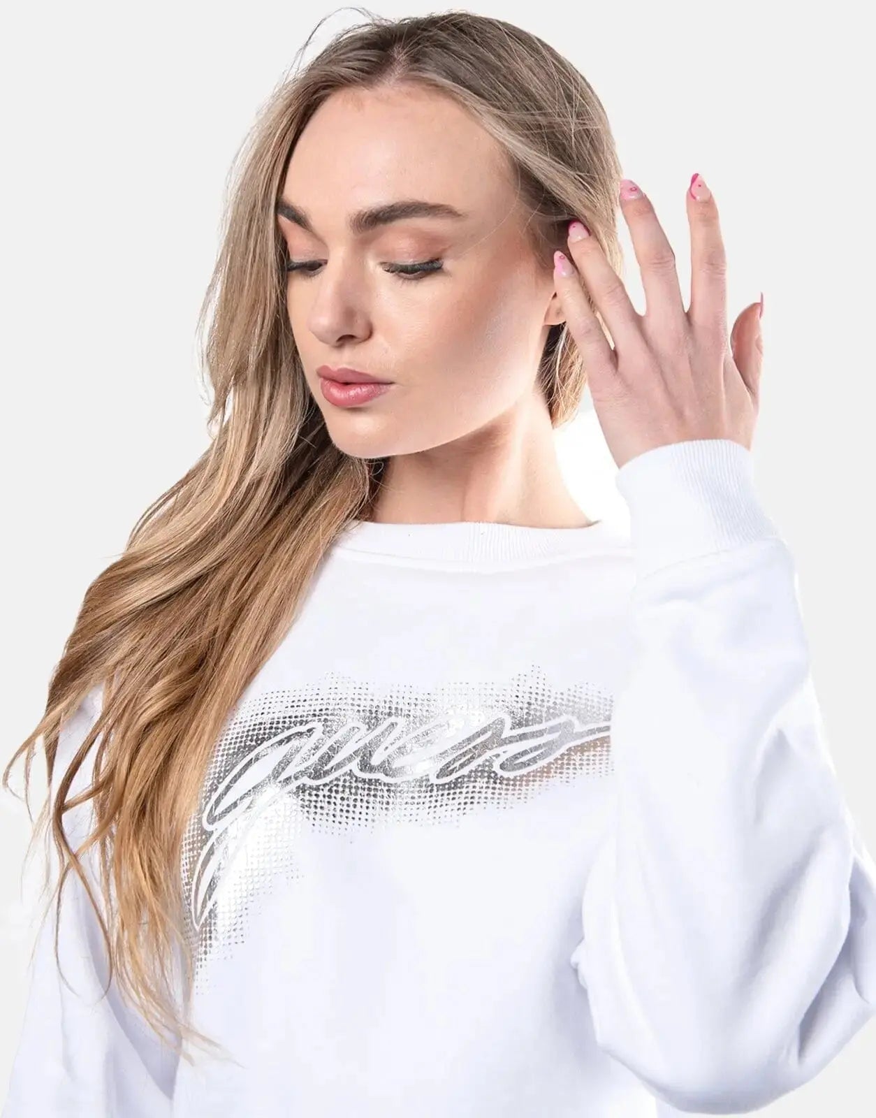 Guess Logo Crop Pullover Sweatshirt - Subwear